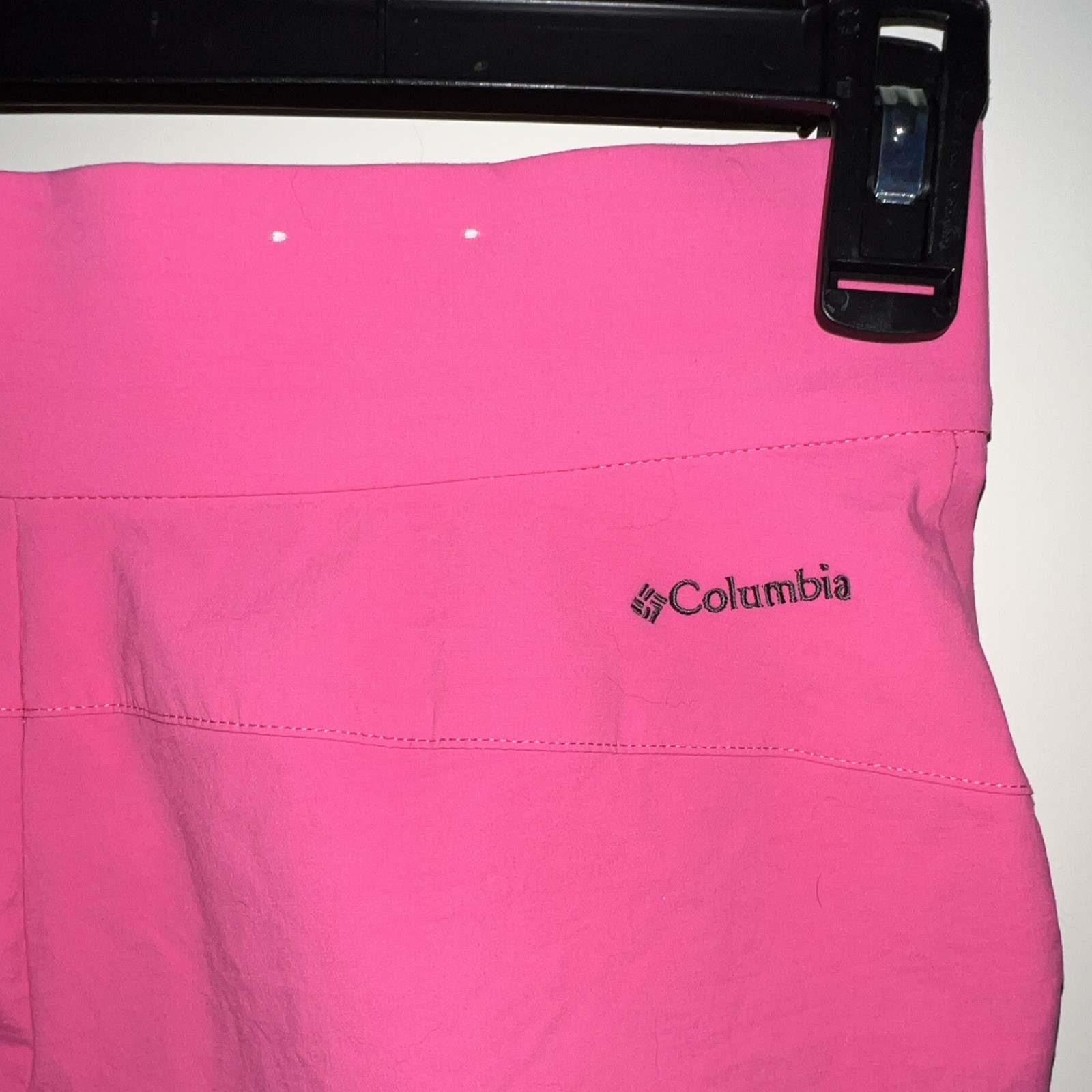 Columbia Women’s Pink Chino Polyester Flat Front Pockets Mid Rise Shorts 12