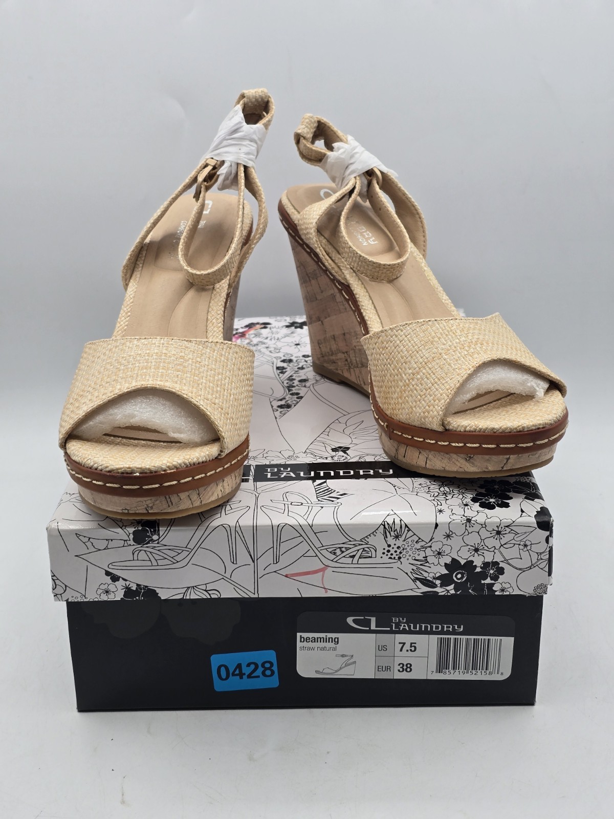 CL by Laundry Women’s Beaming Cloud Patent Wedge Sandal, Natural, 7.5