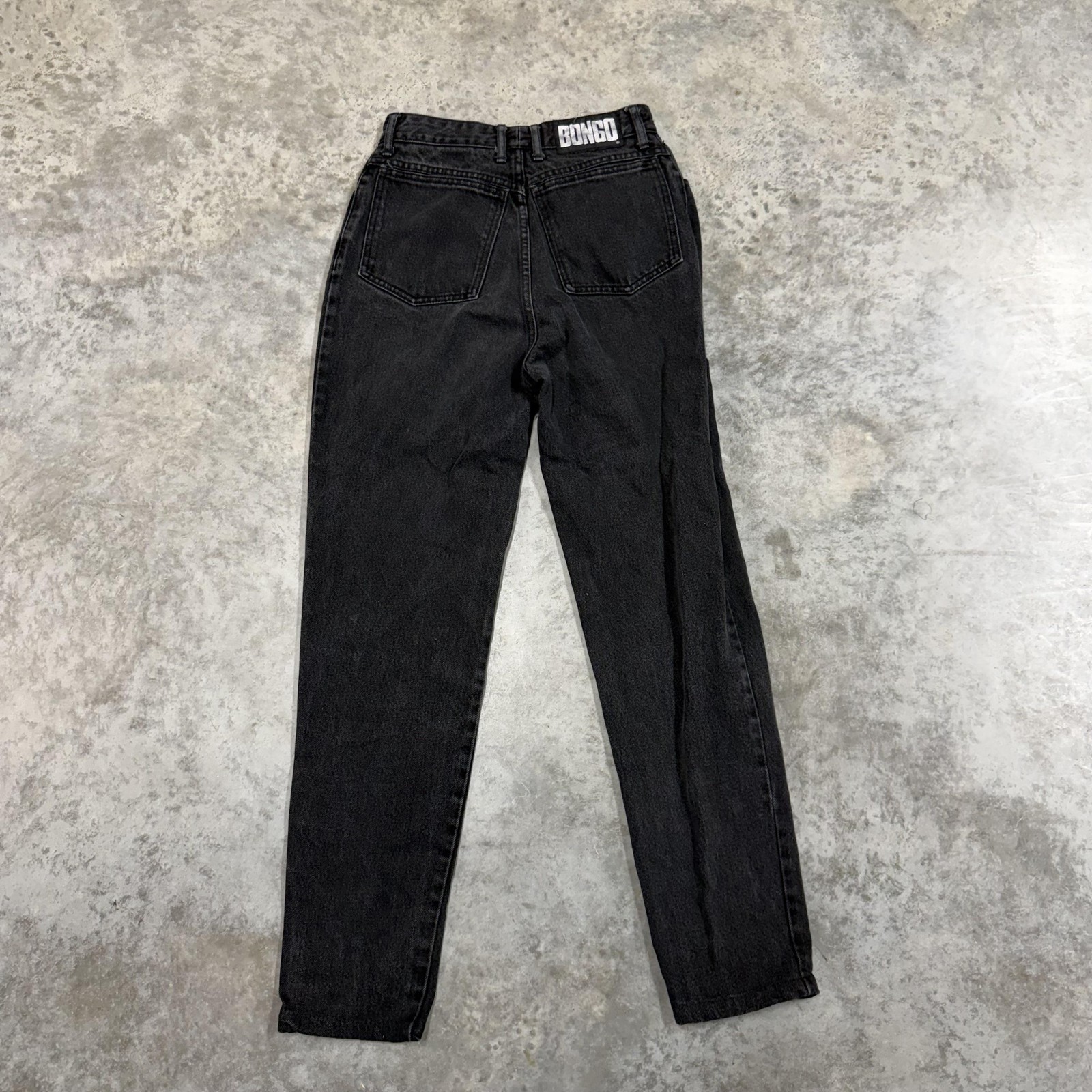 Vintage Bongo Jeans Juniors 7 Black High Rise Mom Tapered Leg Made USA 90s