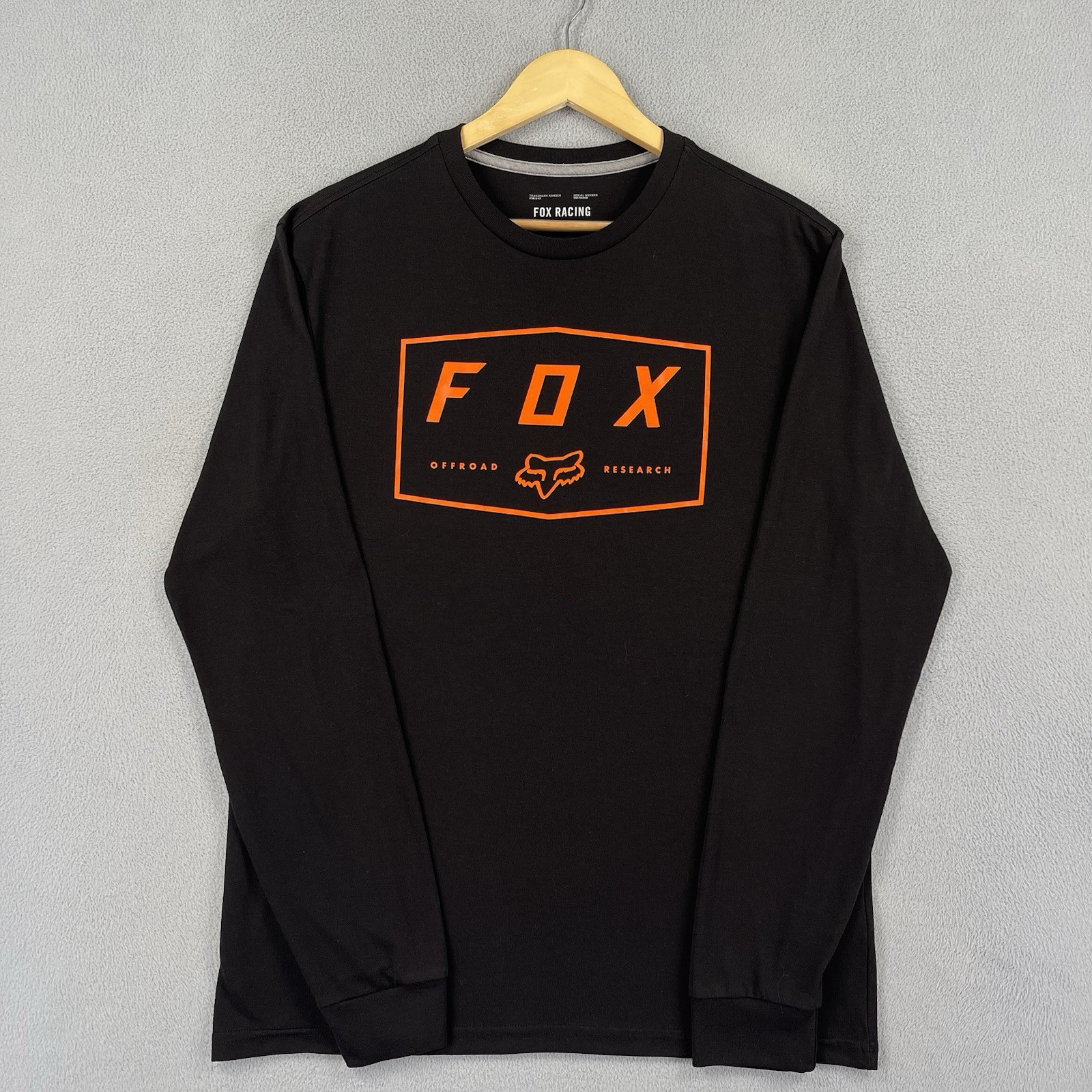 Fox Racing Shirt Mens Medium Black Long Sleeve Tech Logo Motocross Tee Casual