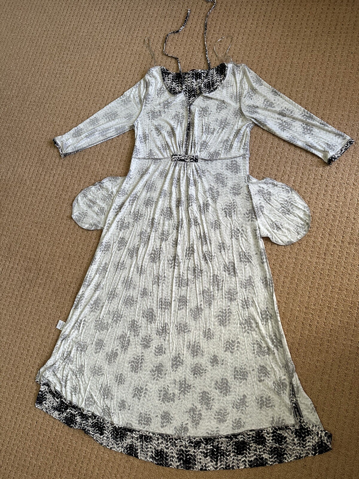 East Jersey Black & White Printed Maxi Dress Uk L