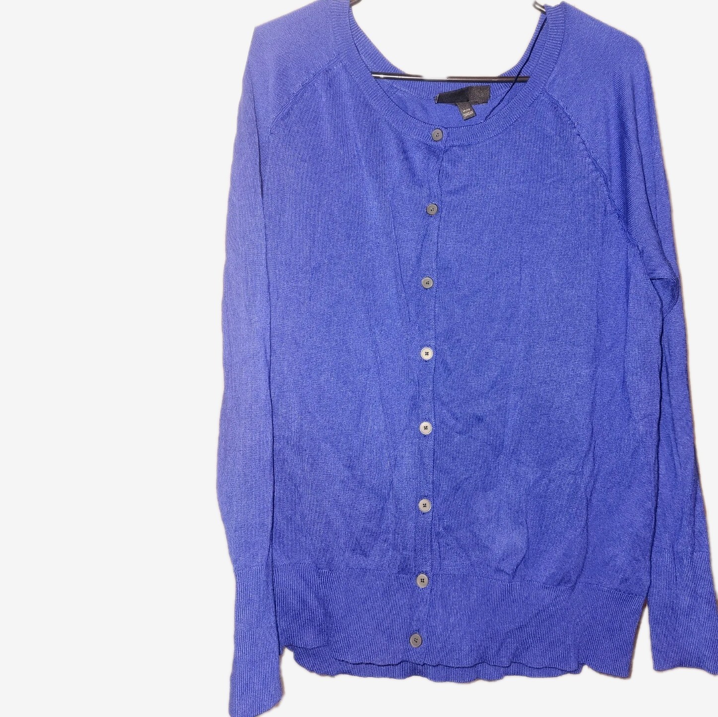 NWOT Lane Bryant Blue Solid Button-Front Knit lightweight Cardigan 14/16