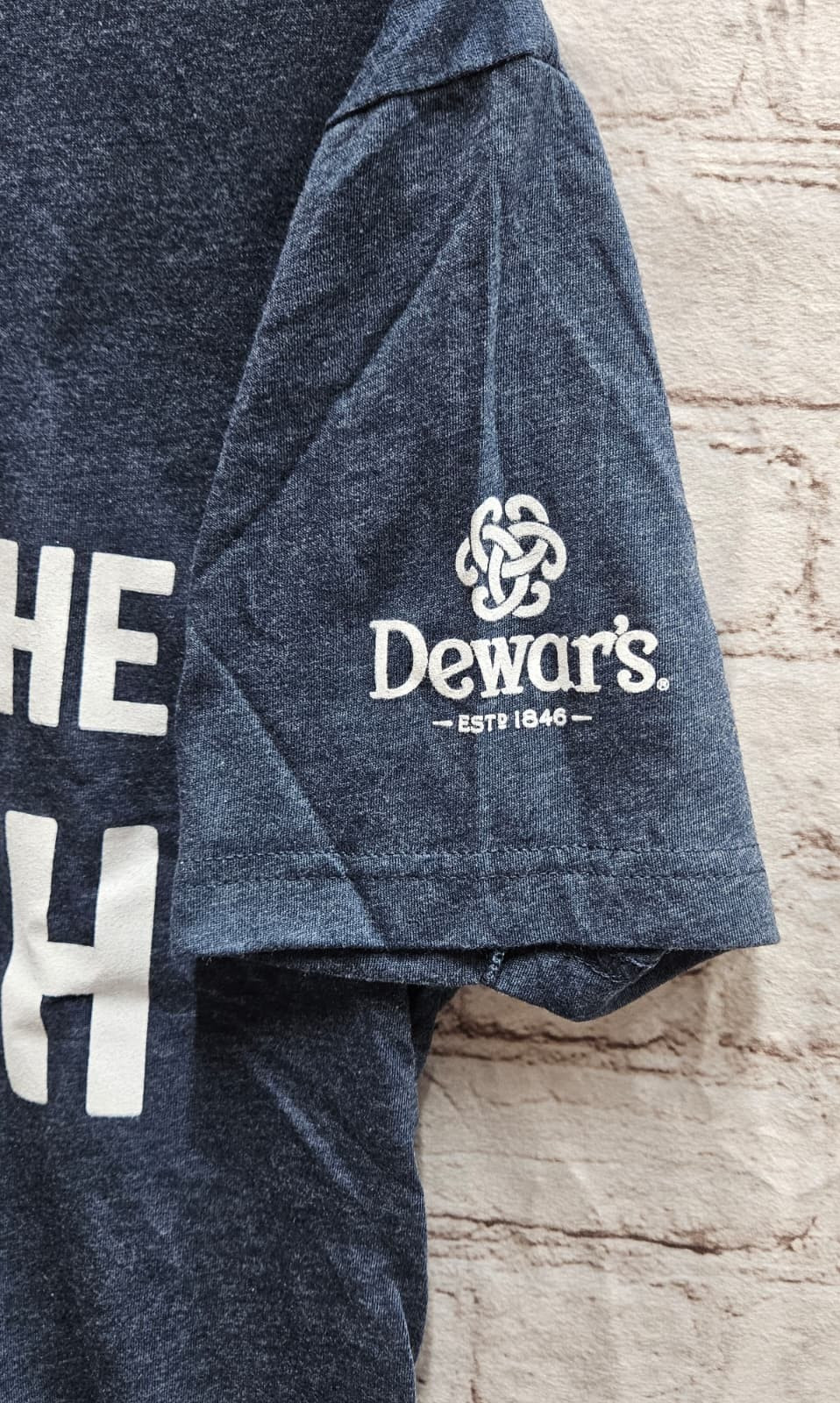 Next Level Dewar’s “Here For The Scotch” Dark Grey T Shirt Size S – NEW