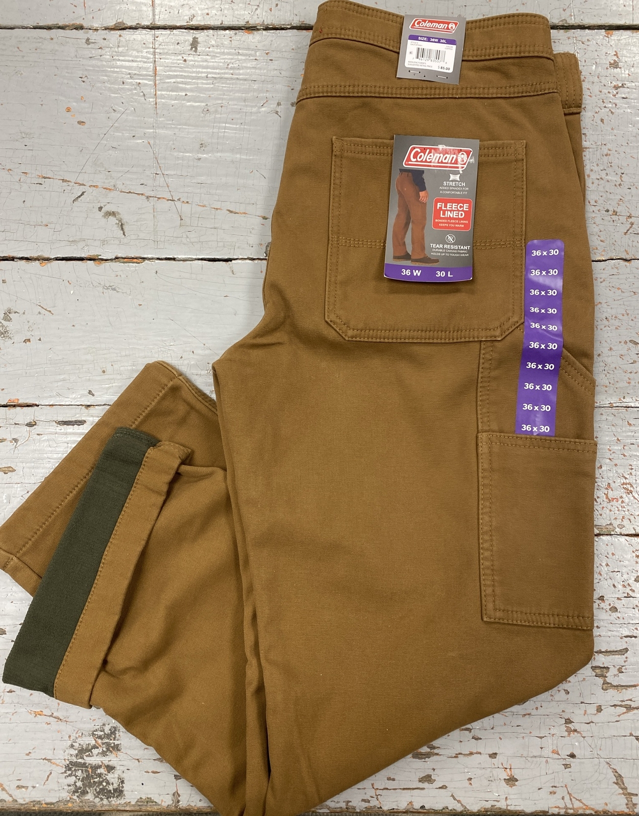 Coleman Men’s Fleece Lined Work Utility Pants Assorted Sizes & Colors NWT