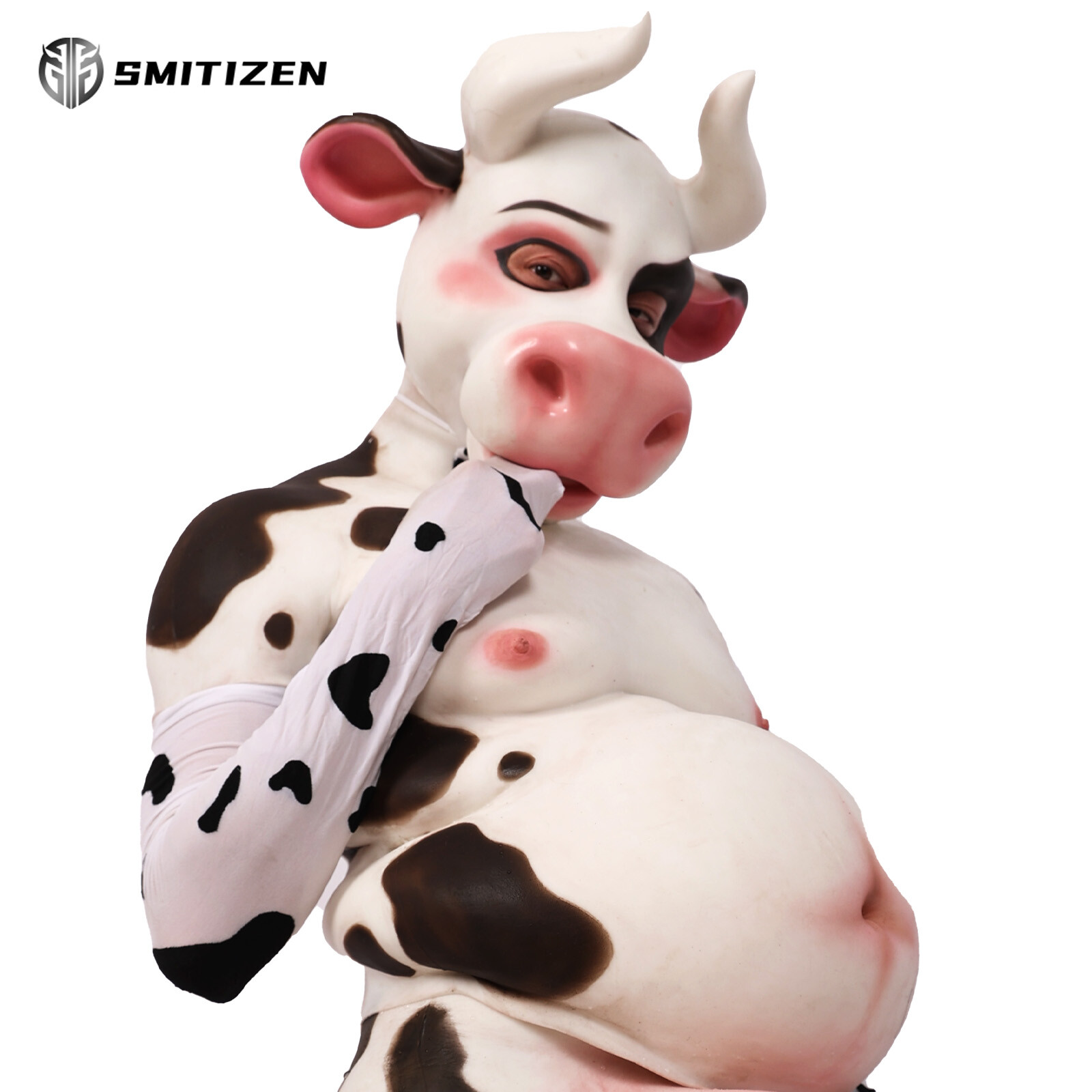 Smitizen Silicone Black-and-white Spots Cow Udders Fetish BDSM Cosplay Costumes