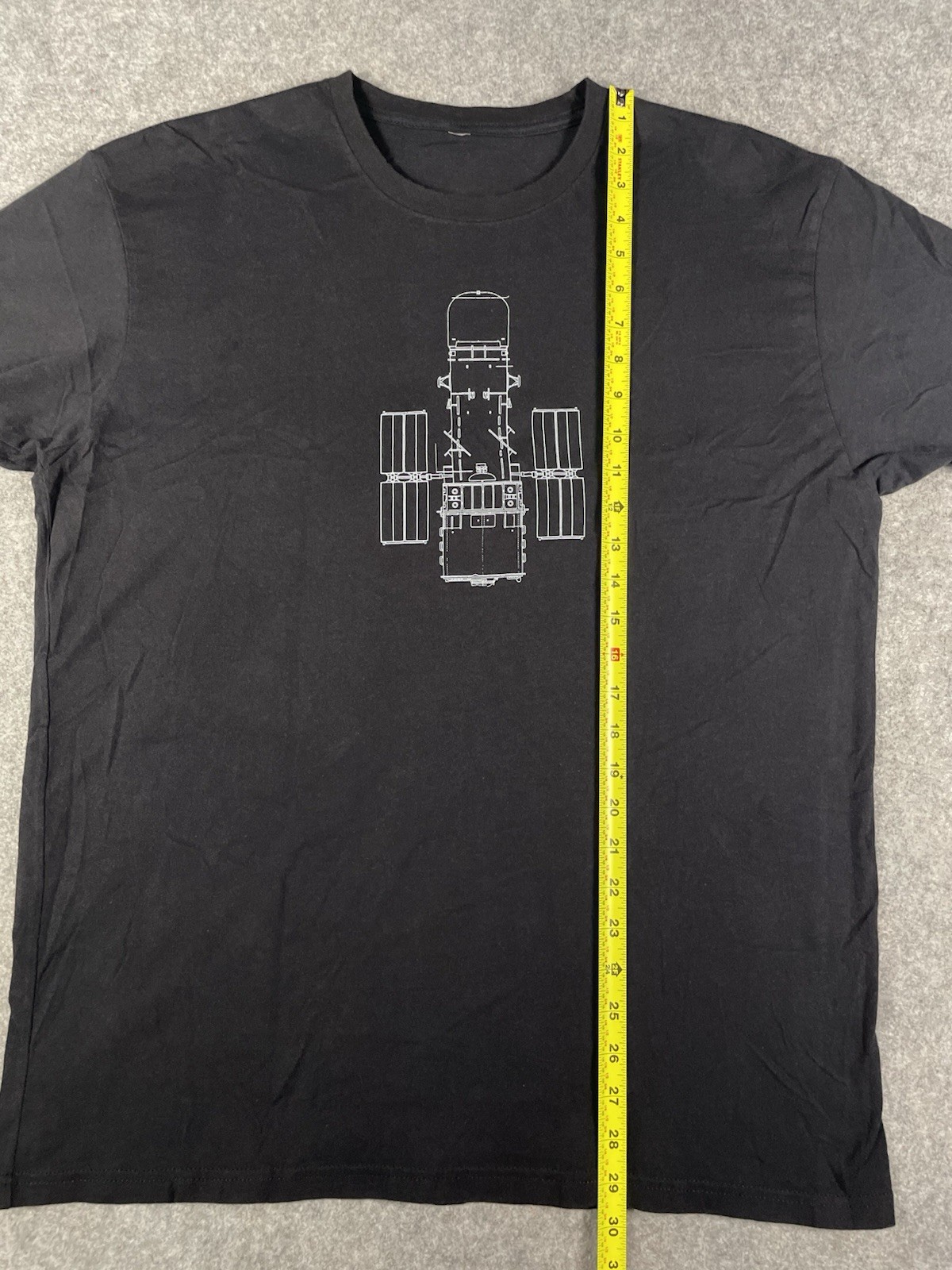 NASA Hubble Space Telescope T-Shirt Mens Large Black Graphic Specs Outline Tee