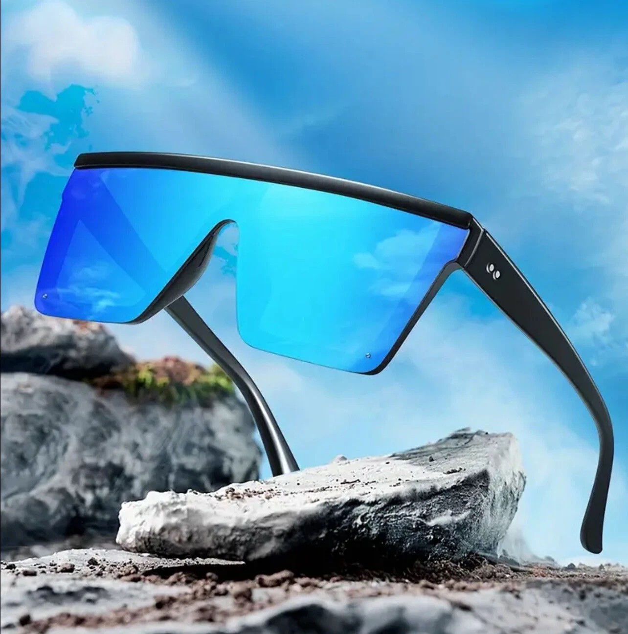 Men’s Women’s Sunglasses Fashion Designer Square Flat Black Lens Retro New Style