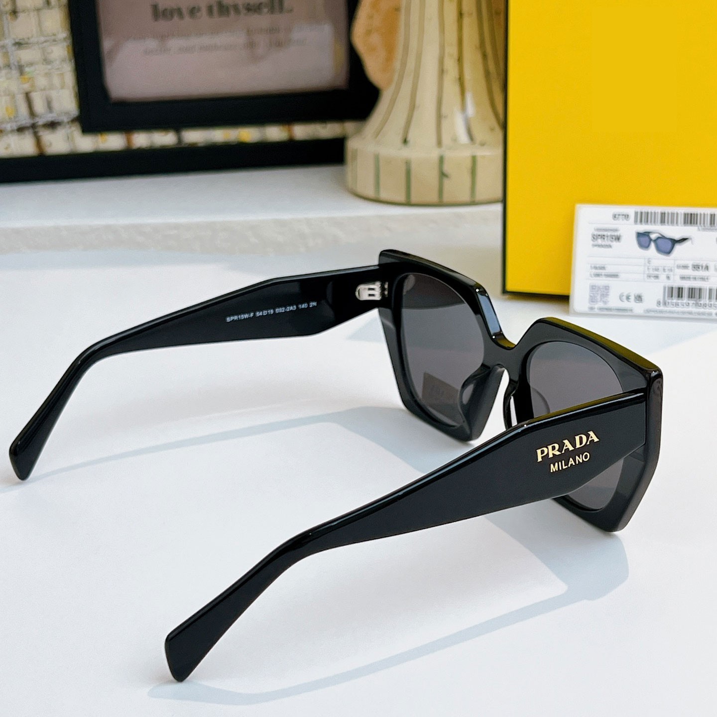 Prada PR 15WS Sunglasses Authentic Unisex Black Oversized Square UV400 w/ Box