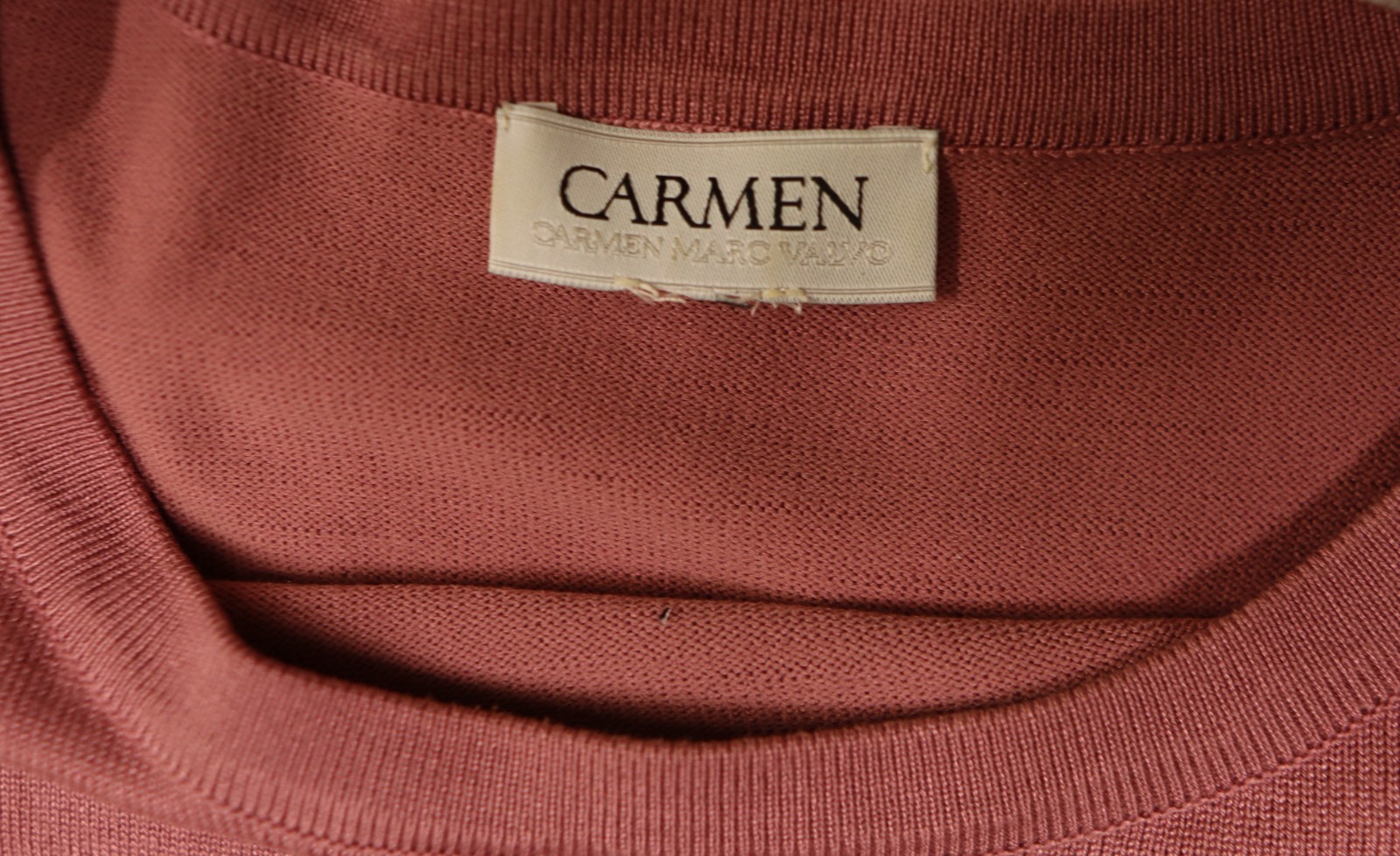 Carmen Marc Valvo Dusty Rose Button Sleeve Sweater Women’s Medium