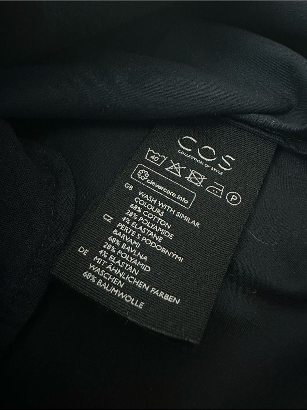 COS Navy A-Line Shift Dress 3/4 Sleeve Pockets Minimalist EU 34 US 4