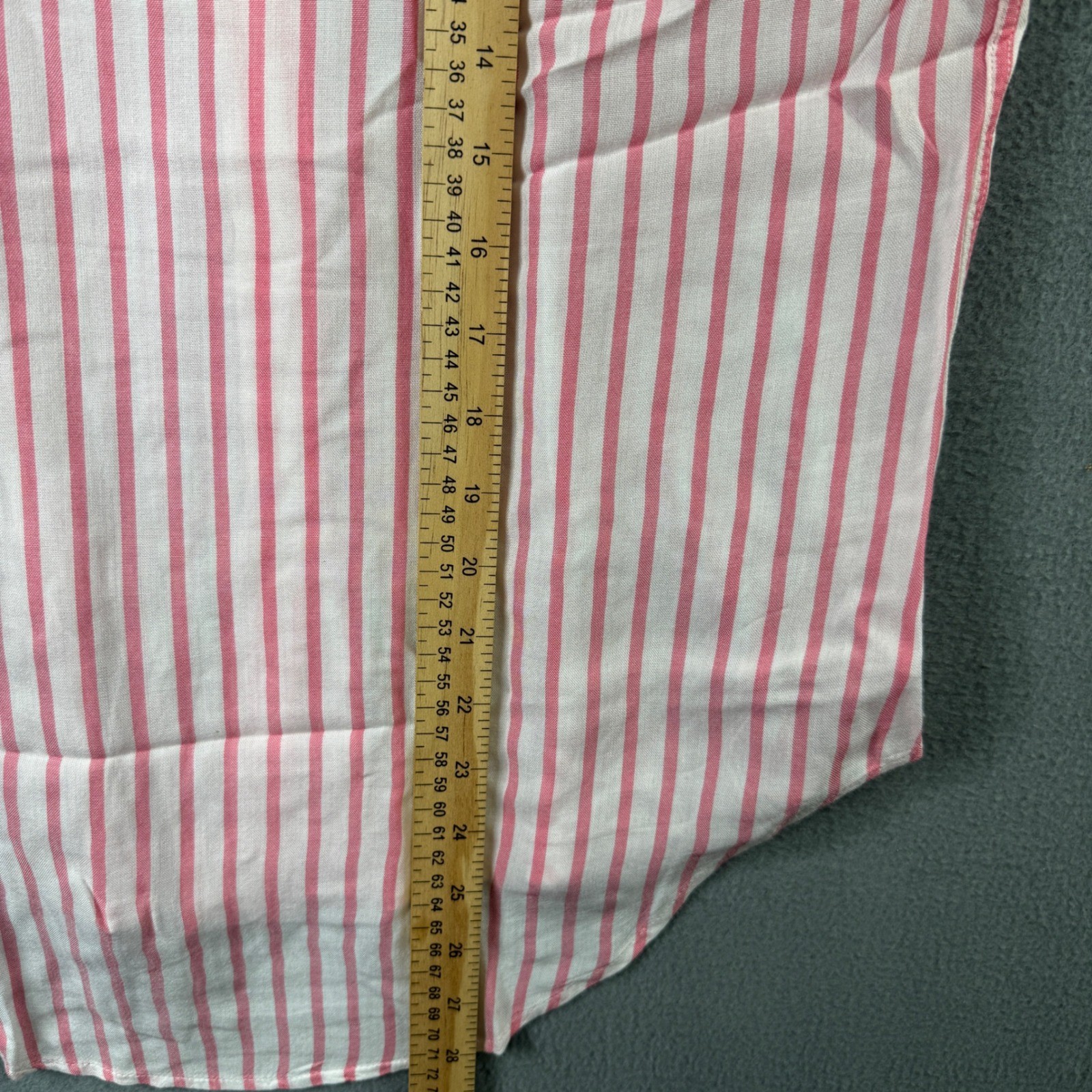 Grant & Grace The St. Tropez Pink White Striped Rayon Button Up Shirt XS Light