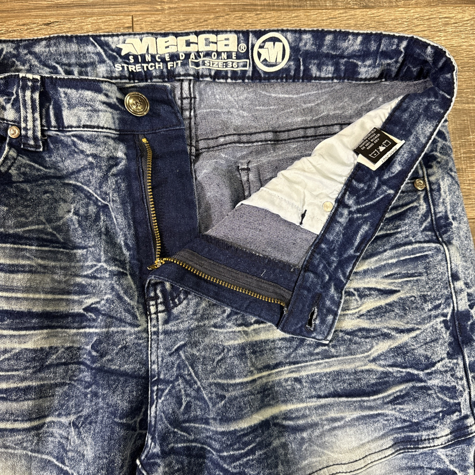 Vintage mecca Mens Jeans 36X32 Denim Hip Hop Streetwear Distress Y2K Grunge 90s