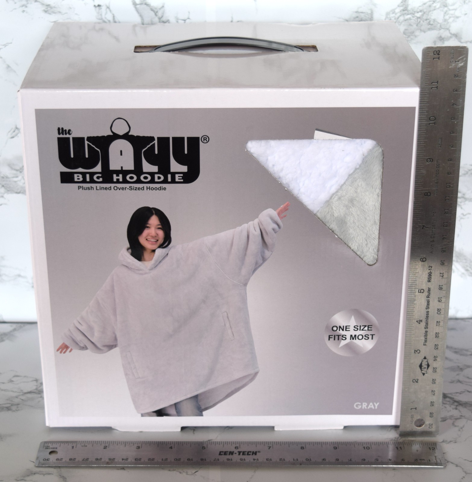 The Wayy Big Hoodie One Size Fits Most Wearable Blanket Unisex, Gray, New