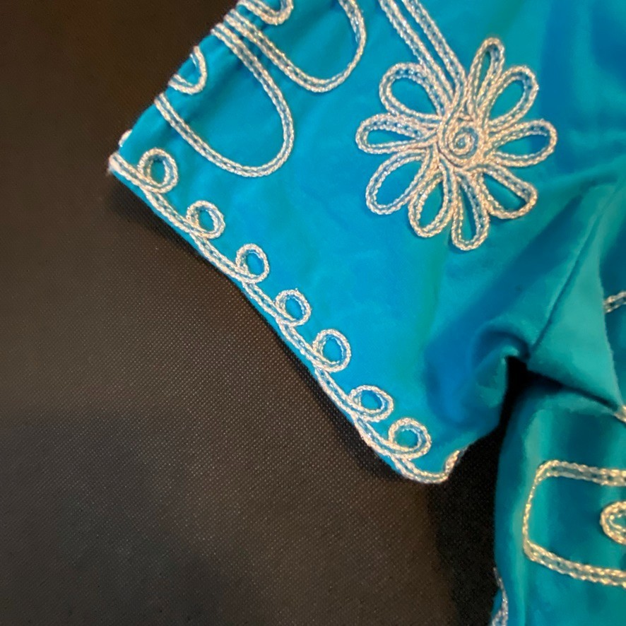 Maggie Barnes For Catherines Tunic Teal With Rope Embroidery Accents Size 0X
