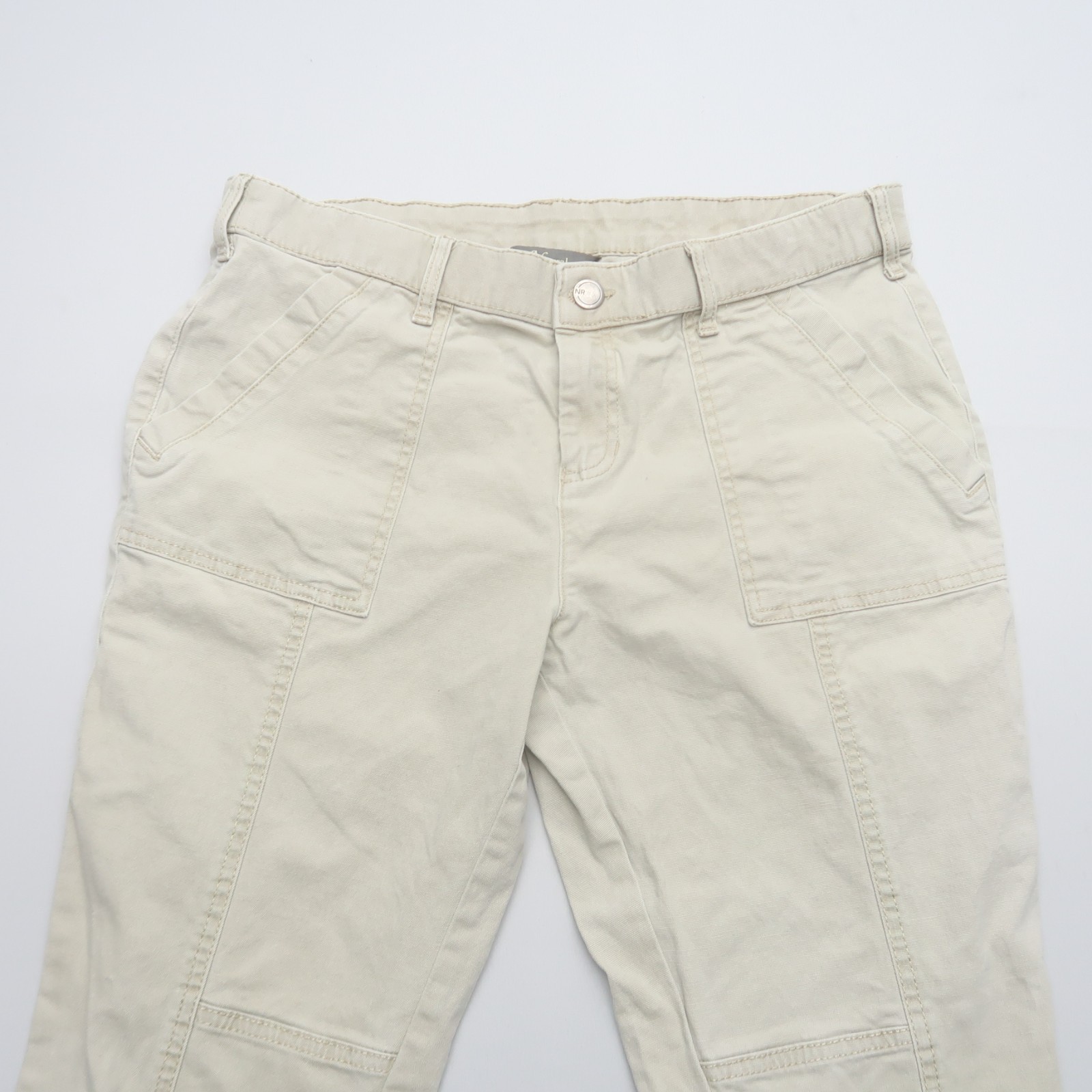 Natural Reflections Womens Canvas Pants 10 Light Beige Cotton Stretch Mid Rise