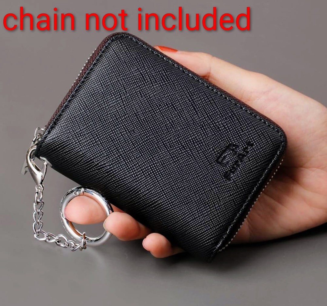 FurArt Zipper RFID Blocking Credit Card Wallet, Business Card Holder, Compact