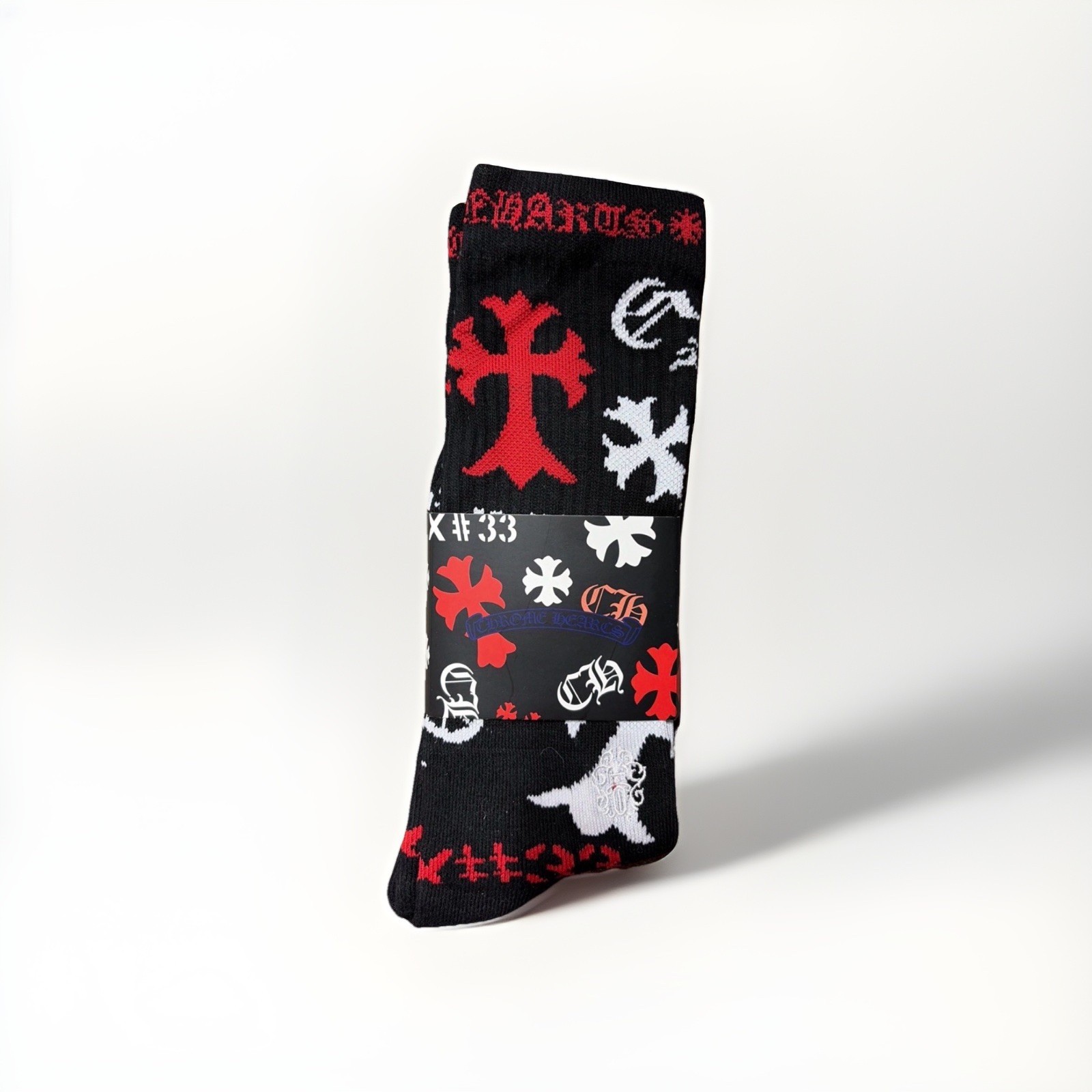 Chrome Hearts Stencil Socks, Black, New, Authentic