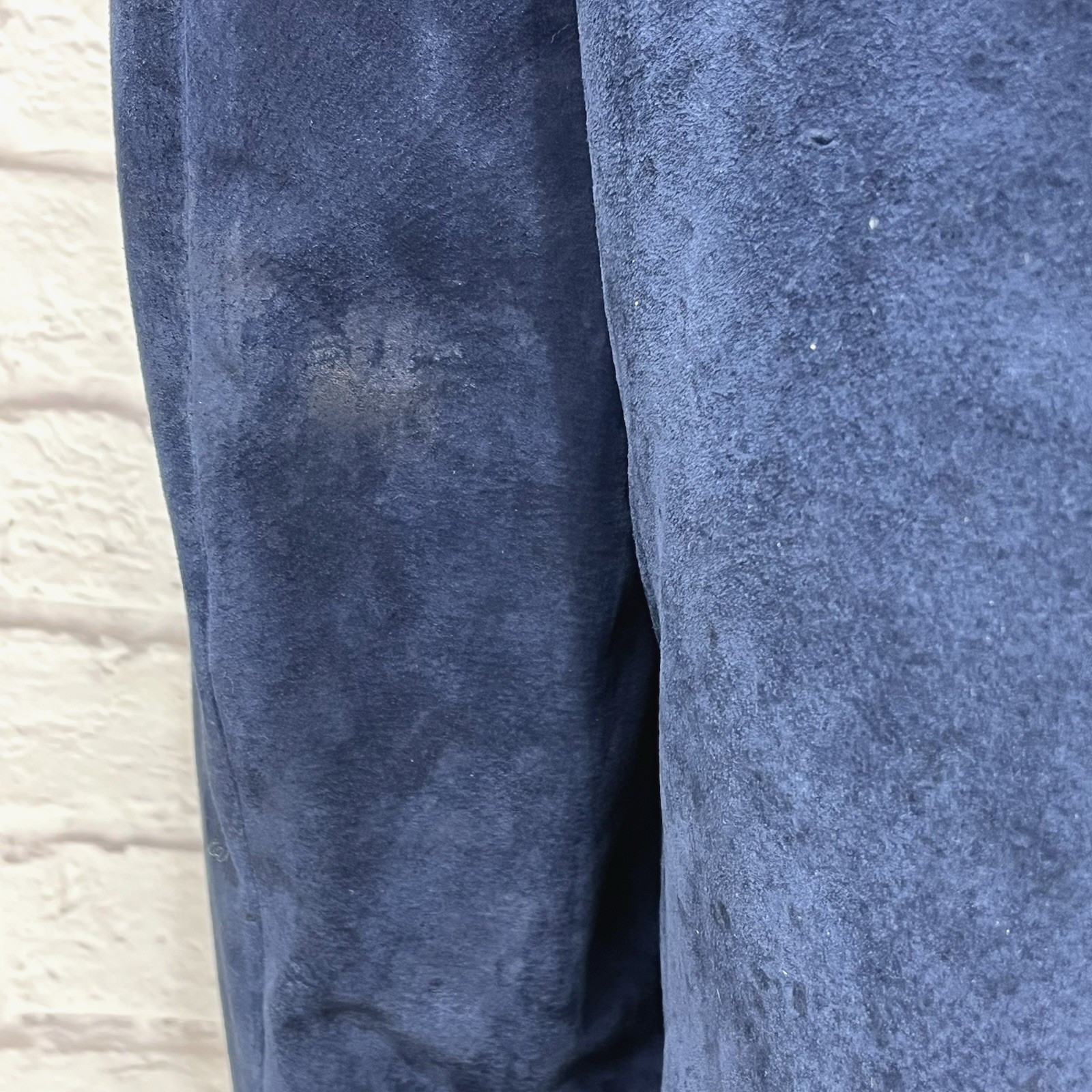 Vintage 60s 70s Men’s Cresco Blue Suede Leather Jacket Size 46 Chore Coat Safari