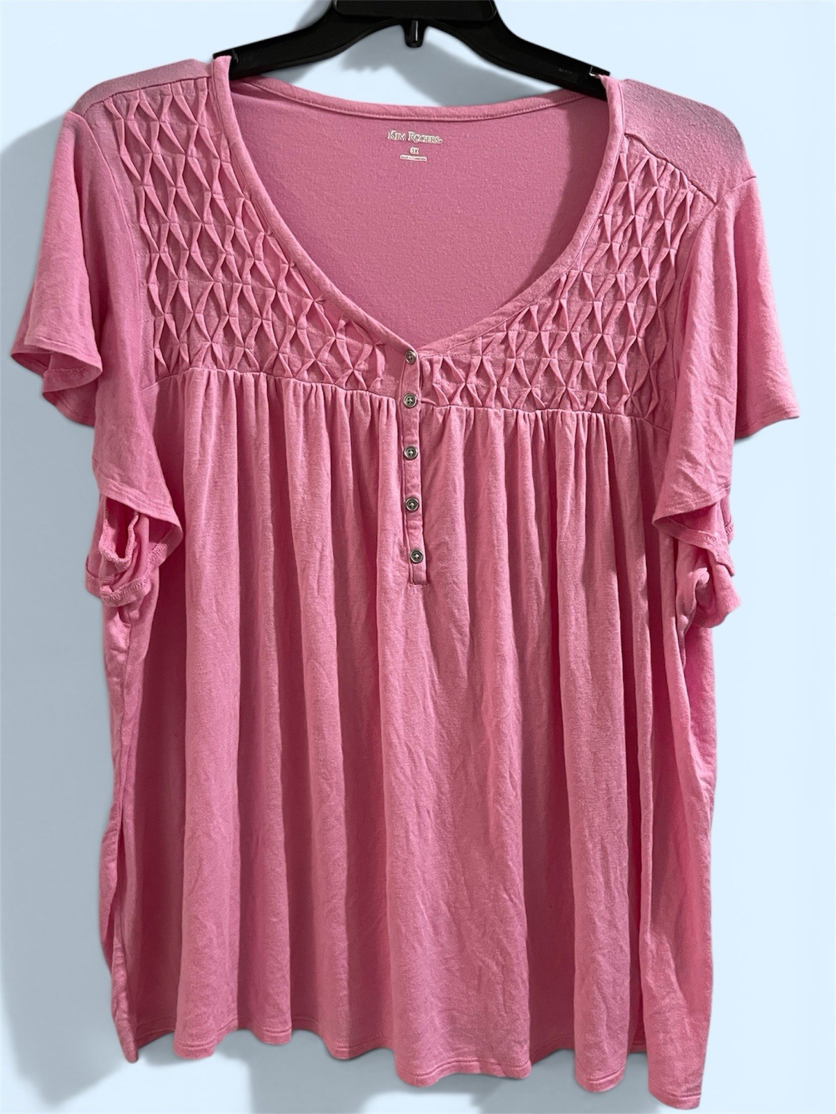 Kim Rogers Pink Short Sleeve 3X Top