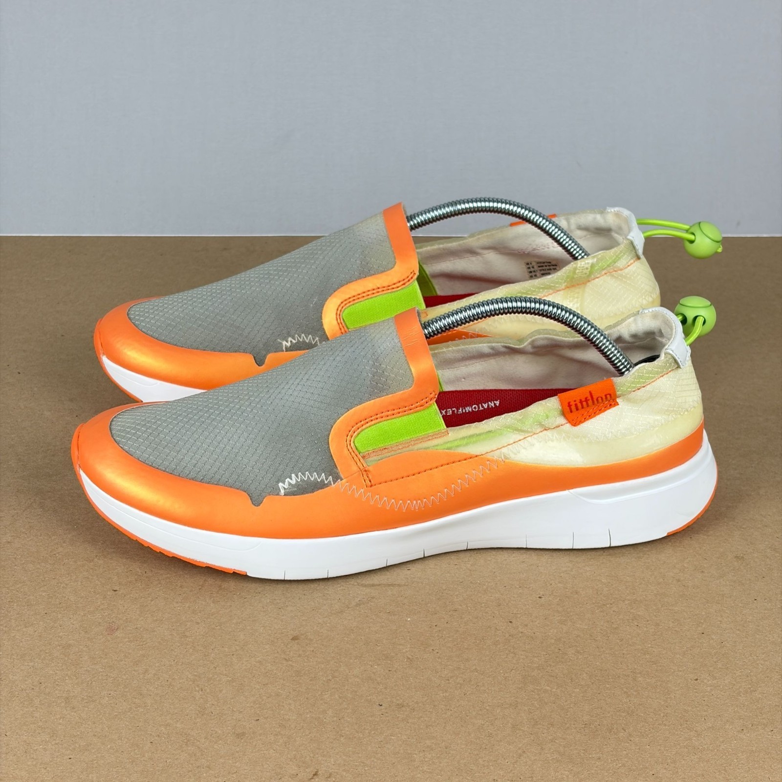 Fitflop Brielle Translucent Casual Shoes Womens 10 Orange Gray Green Toggle