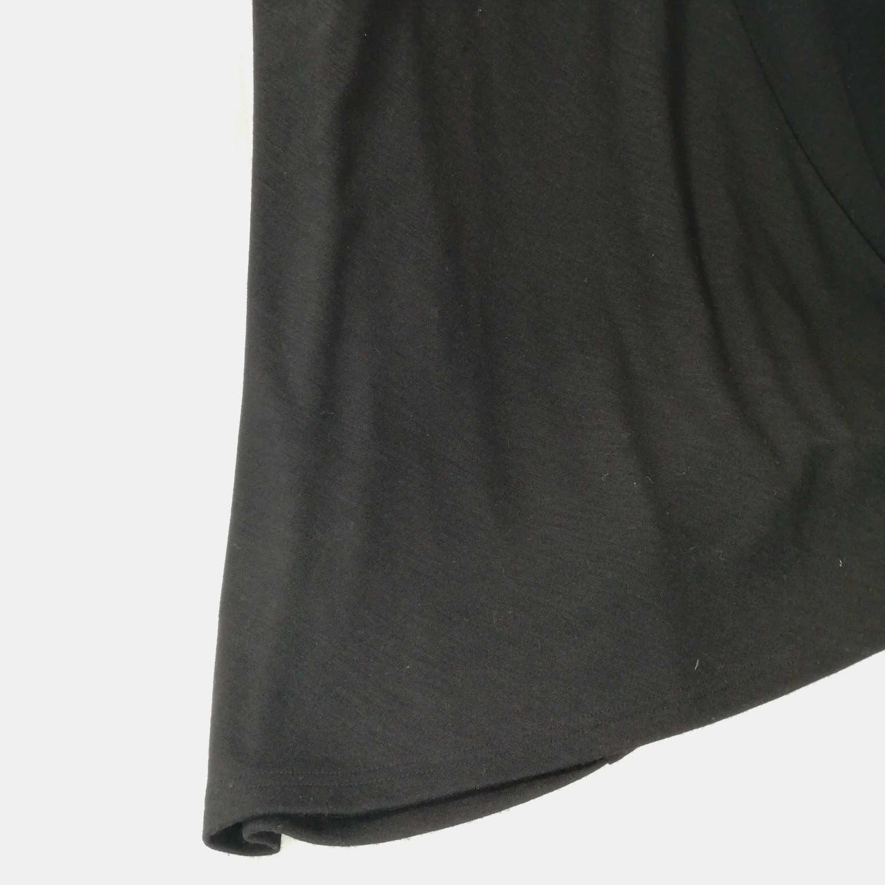 Y’s Wool Dress M Black Unique Asymmetrical Design, Stretch Fabric