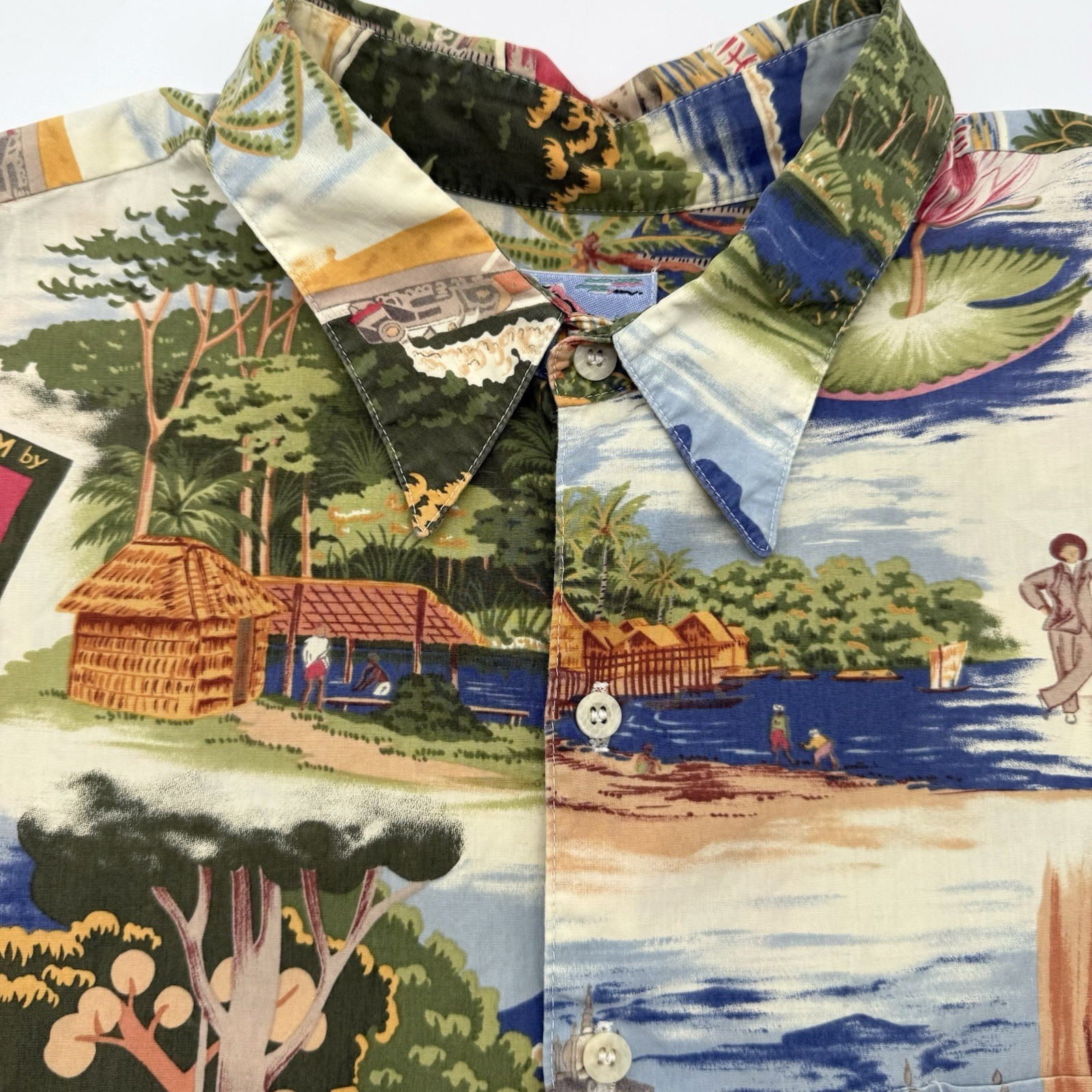 Reyn Spooner Men’s Short Sleeve XL Asia China Floral Singapore Cotton *READ*