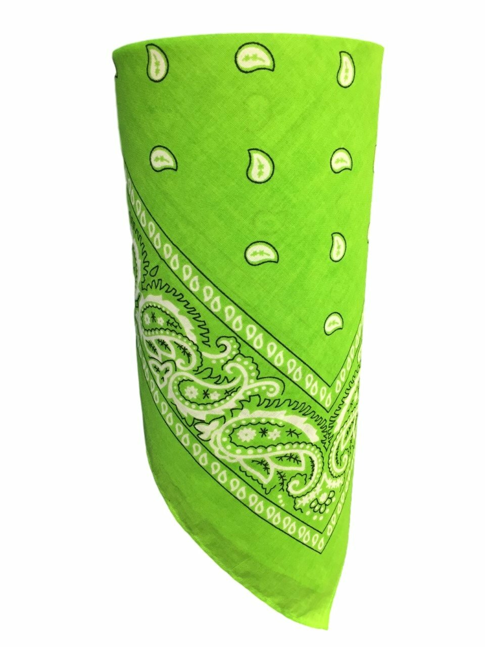 VELCRO®Brand ADJUSTABLE LIME GREEN PAISLEY FACE COVER BIKER BANDANA NECKERCHIEF