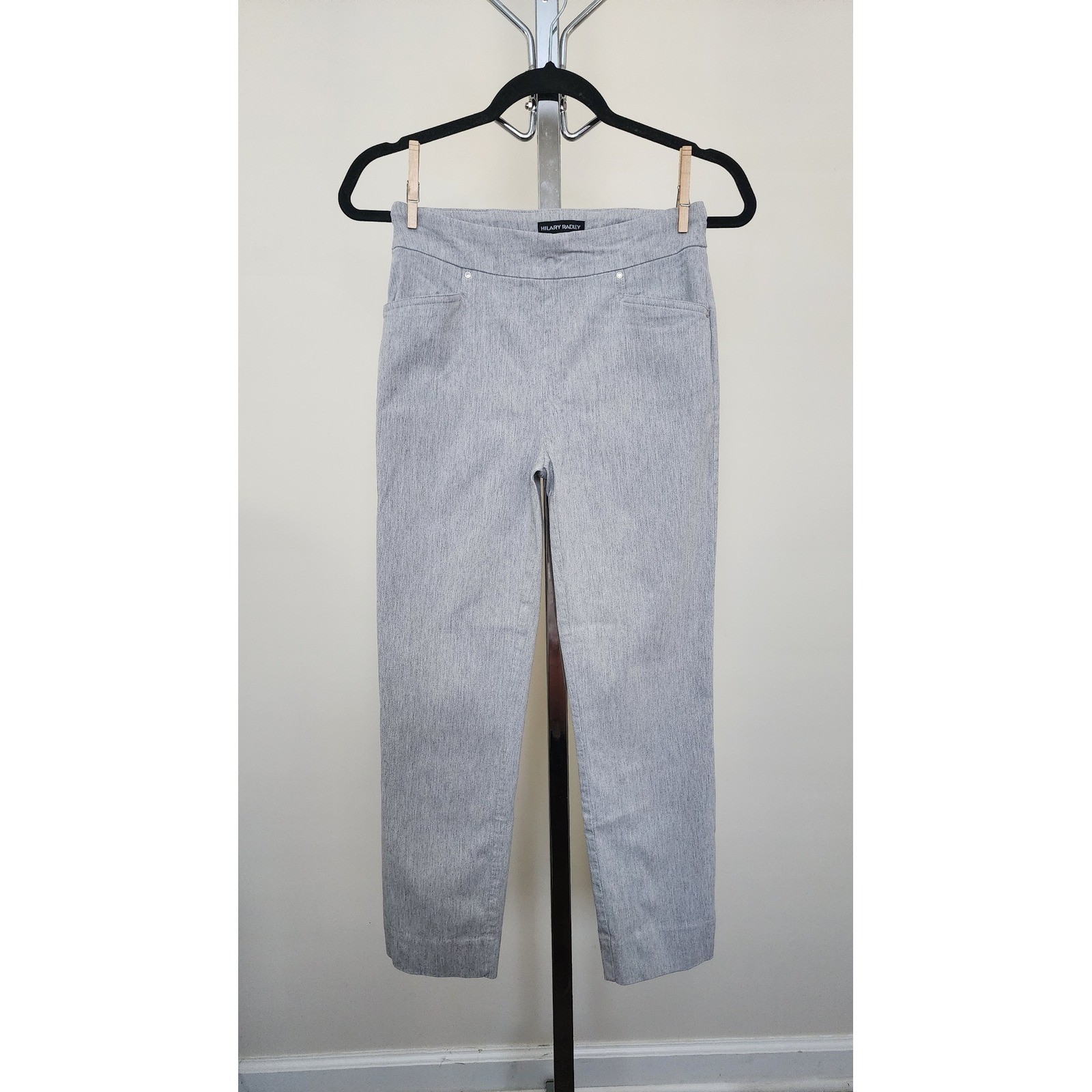Hilary Radley Womens Gray Pull On Ankle Pants Stretch Slim Leg XS D4380-I420