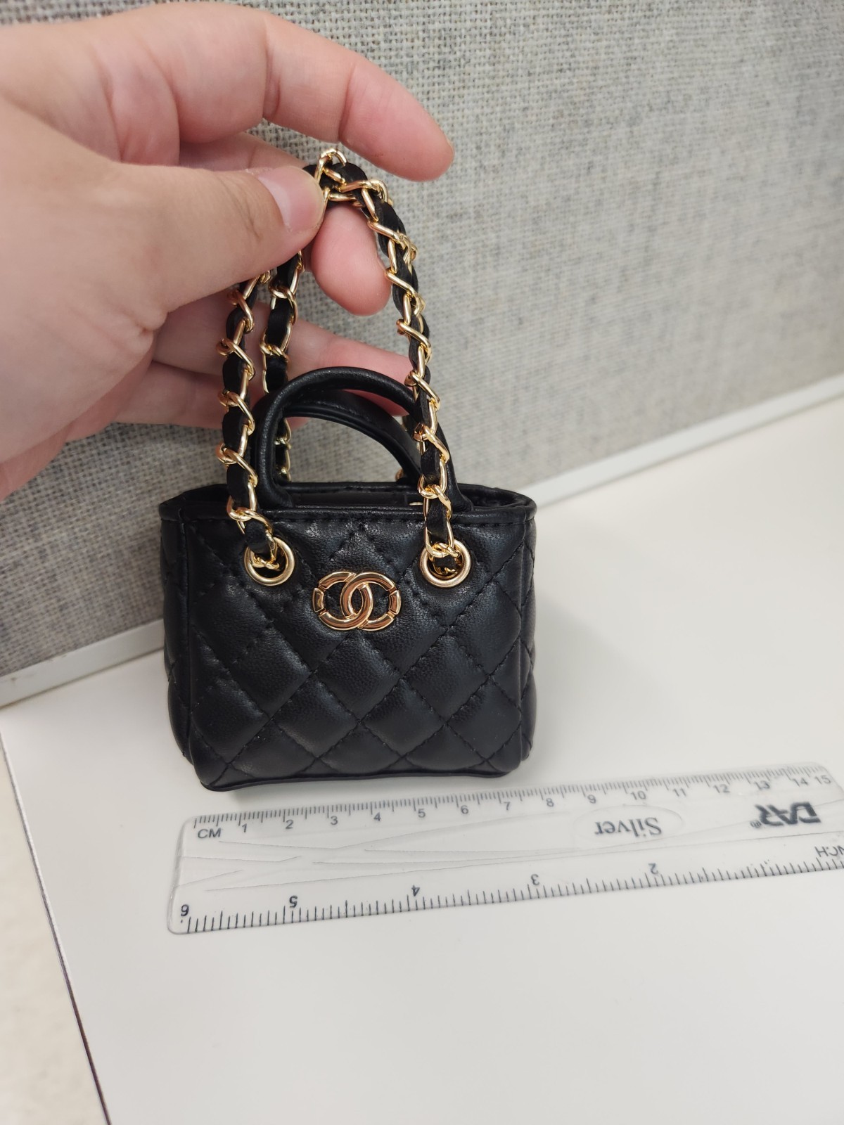 Mini Bag, Keychain Accessories Pendants Handbags black/gold