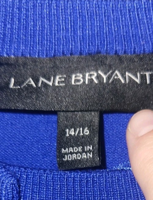 NWOT Lane Bryant Blue Solid Button-Front Knit lightweight Cardigan 14/16