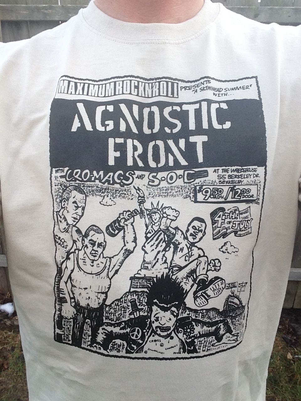 Agnostic Hardcore SOD CroMags NYC Hardcore Shirt S M L XL 2X You Pick Size