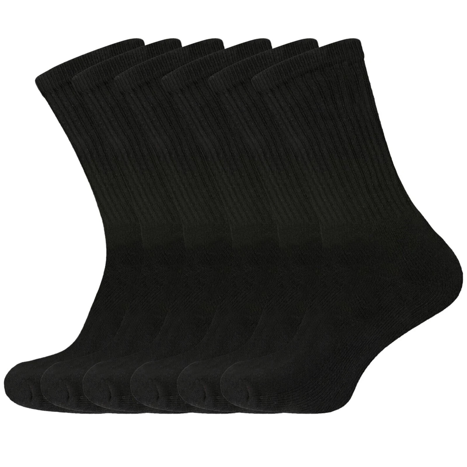 6-12 Pack Men’s Cotton Crew Socks | Cushioned Sports & Work Socks (UK 6-11)