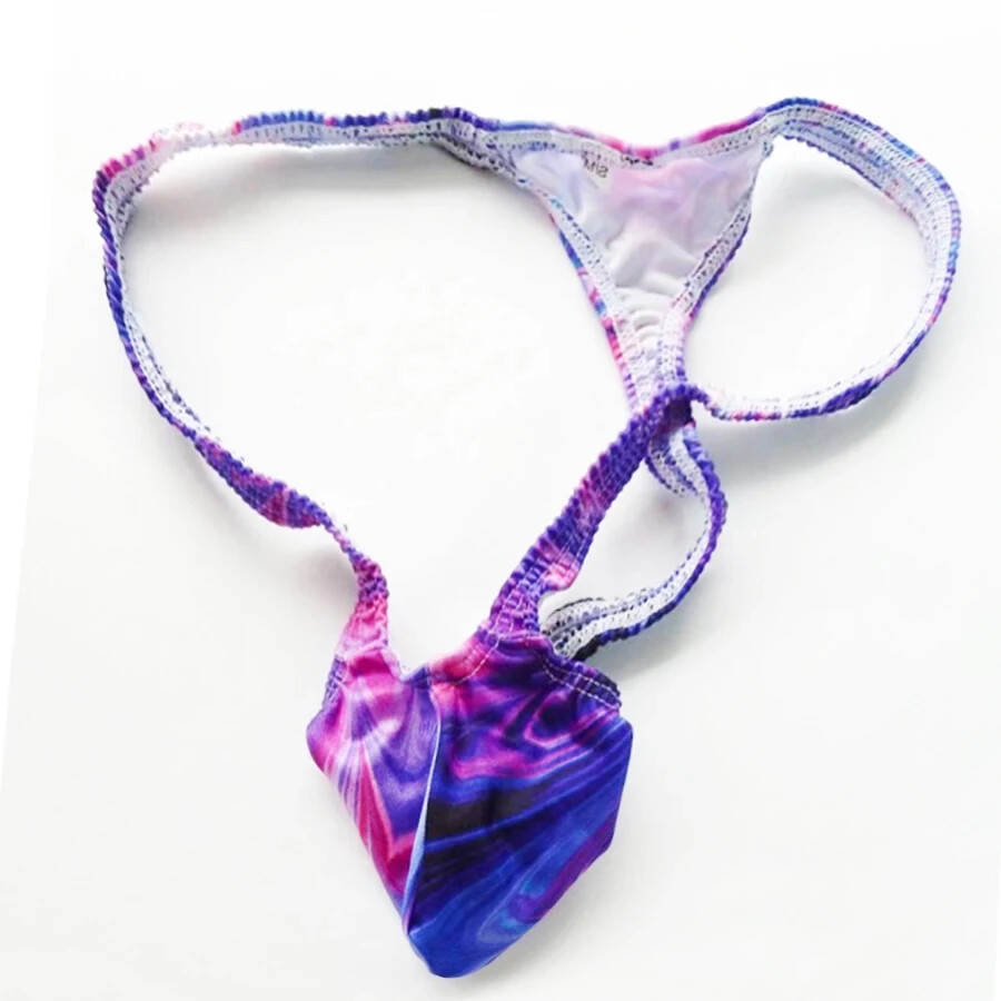 USA SELLER MENS SEXY BLUE/PURPLE SWIRL GRAPE SMUGGLERS MICRO THONG-(S/M 28-34)