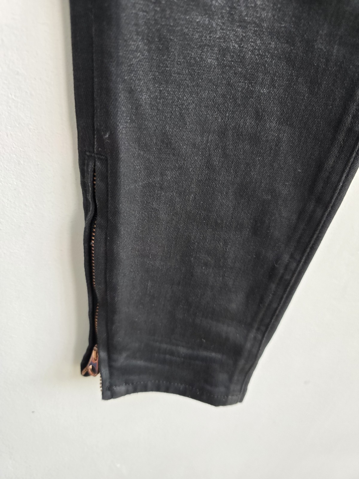 Ted Baker Black Jeans Skinny Size 12 Coated Womens Zip Fly Pockets Casual