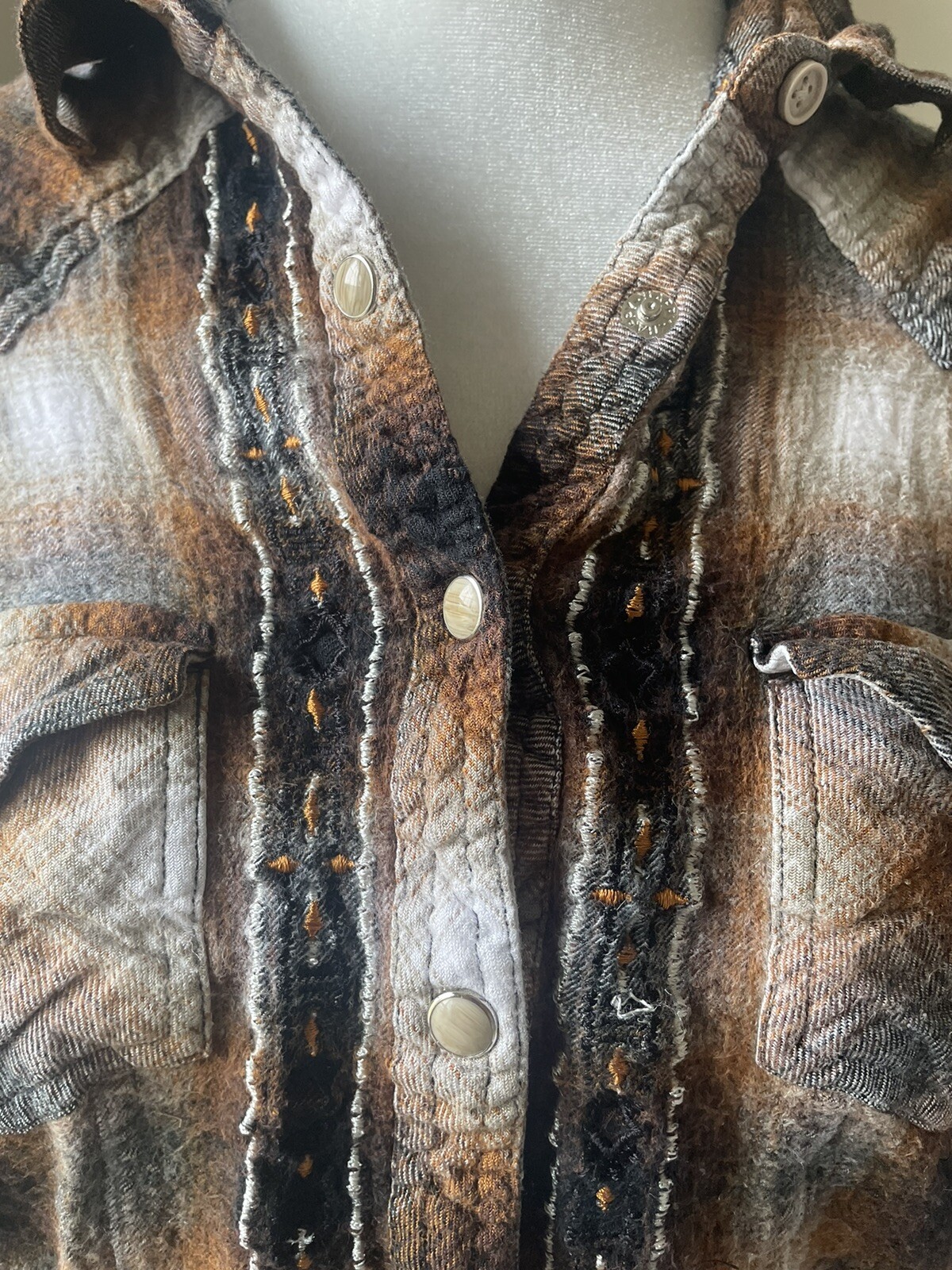Women’s Size Small/Medium Button Up Flannel Top By Panhandle