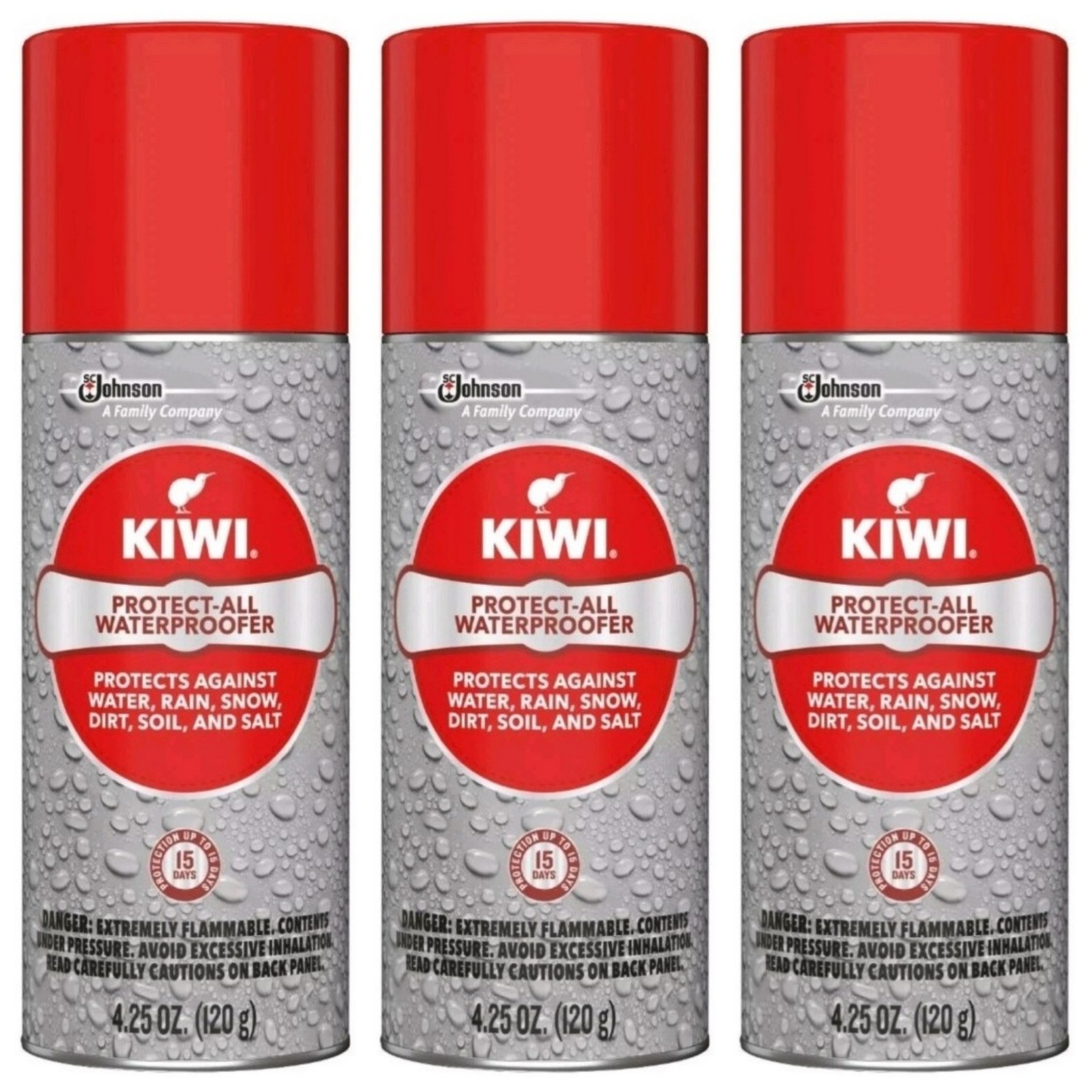 Kiwi Protect-All Waterproofer 4.25oz 3 Pack Shoes Fabric All Weather Shield