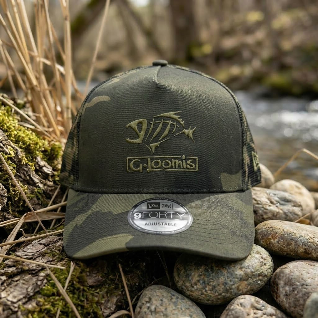 G-Loomis Green Camouflage Baseball Cap Mesh Back Trucker Hat Fish Logo Outdoor