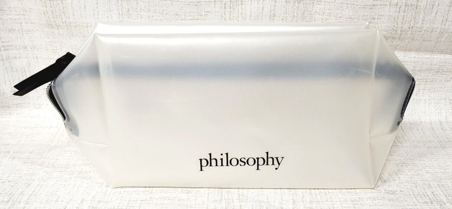 PHILOSOPHY Toiletry Cosmetic Makeup Travel Bag With Zipper Waterproof CLEAR NEW