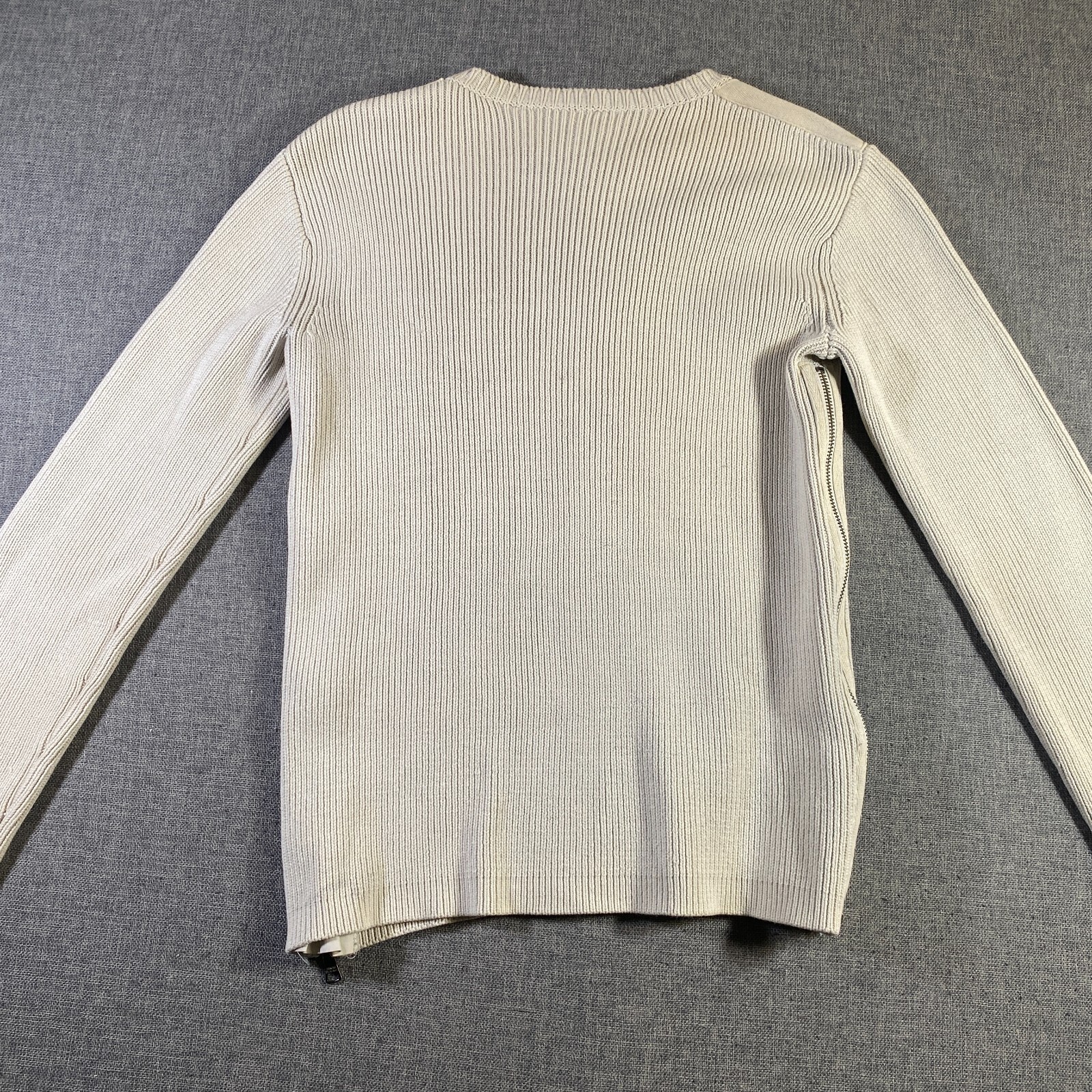 Armani Exchange Pleated Zipper Size Sweater Womens Size Small Acrylic Blend Tan