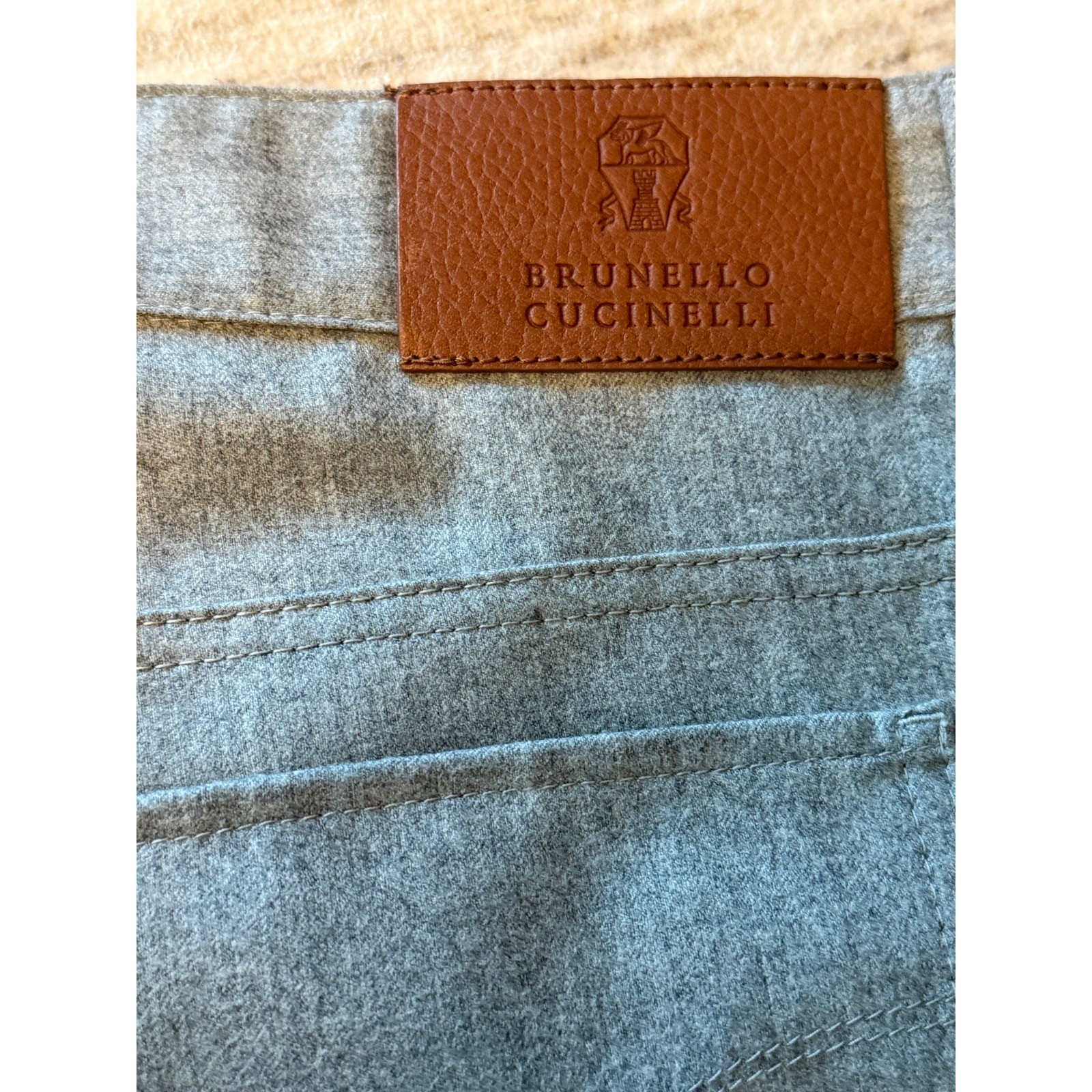 Brunello Cucinelli Gray 5-Pocket Wool Pants Men’s 56 IT US 40×33