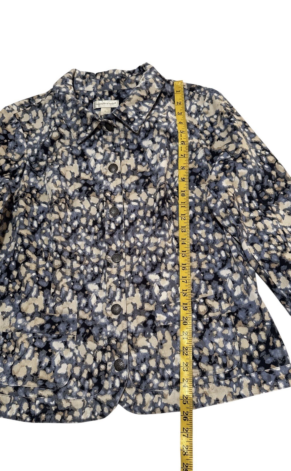 Christopher & Banks Jacket 6-Button Women XL Multicolor Abstract Long Sleeve