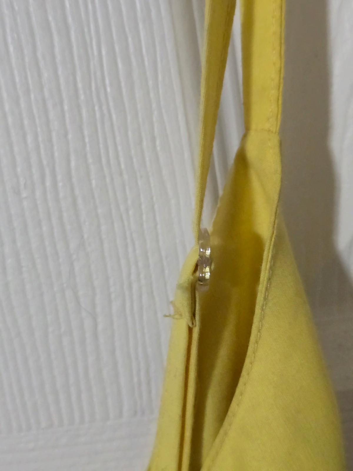 Rich Silks Design High Low Blouse Yellow Rooshed Tie Chest Womans Medium Summer