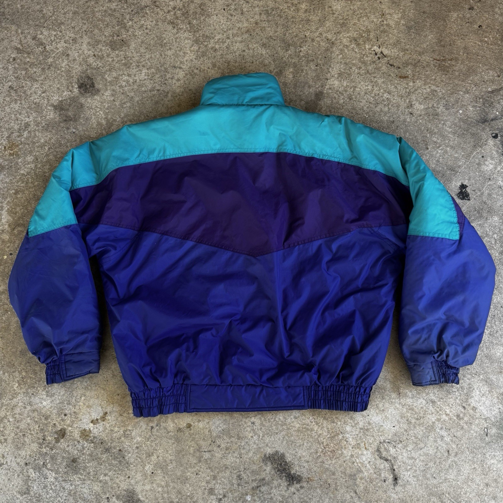 Cortina Puffer Jacket Full Zip Blue Purple Teal – Mena XL