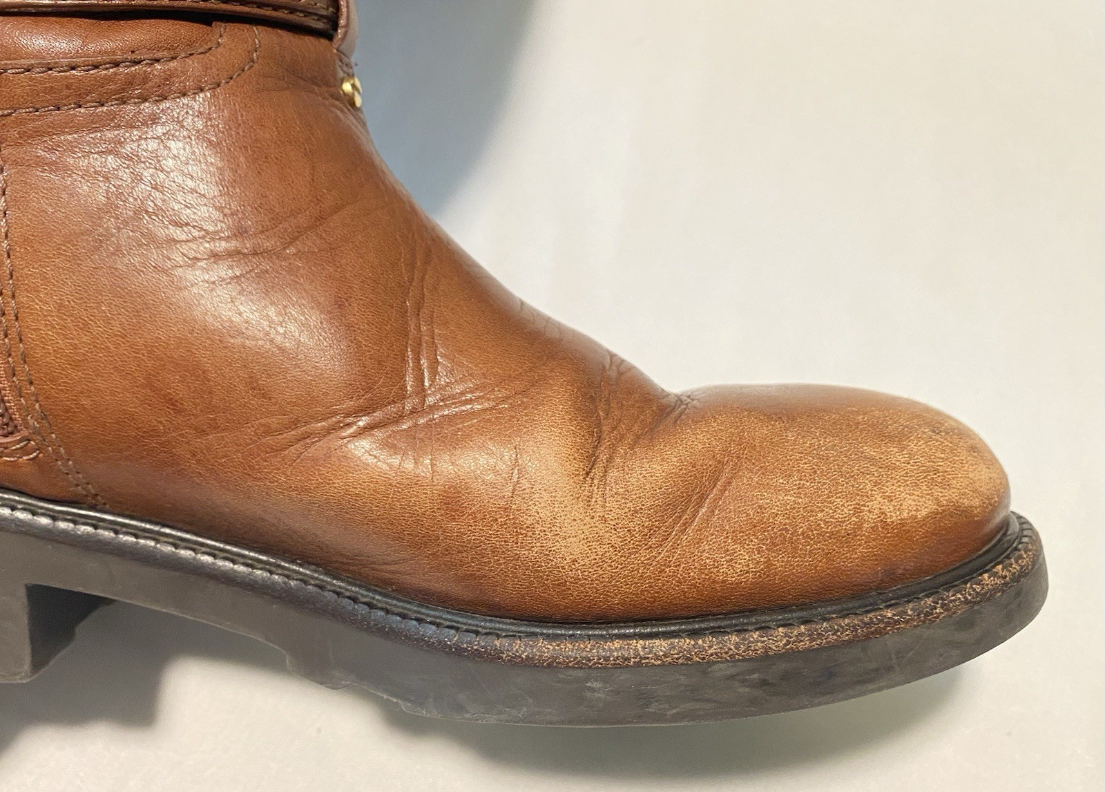 Tory Burch Colorblock Brown & Gray Zip Buckle Riding Boots Women’s Shoes Size 9M