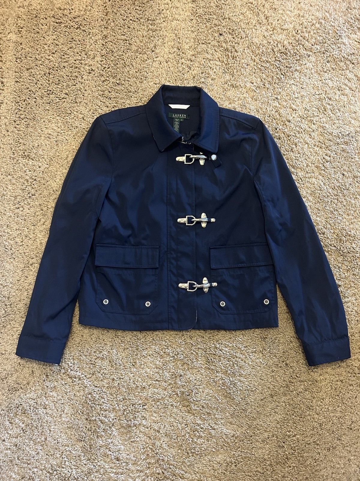 VTG Lauren Ralph Lauren Fireman Clasp Navy Jacket Women’s Size L