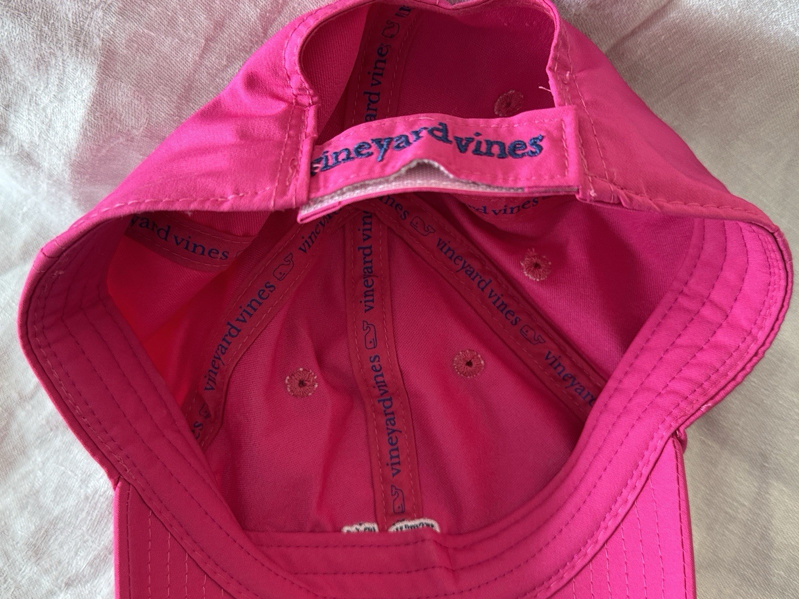 Vineyard Vines Pink Sports Whale Logo Embroidered Adjustable Cap Women