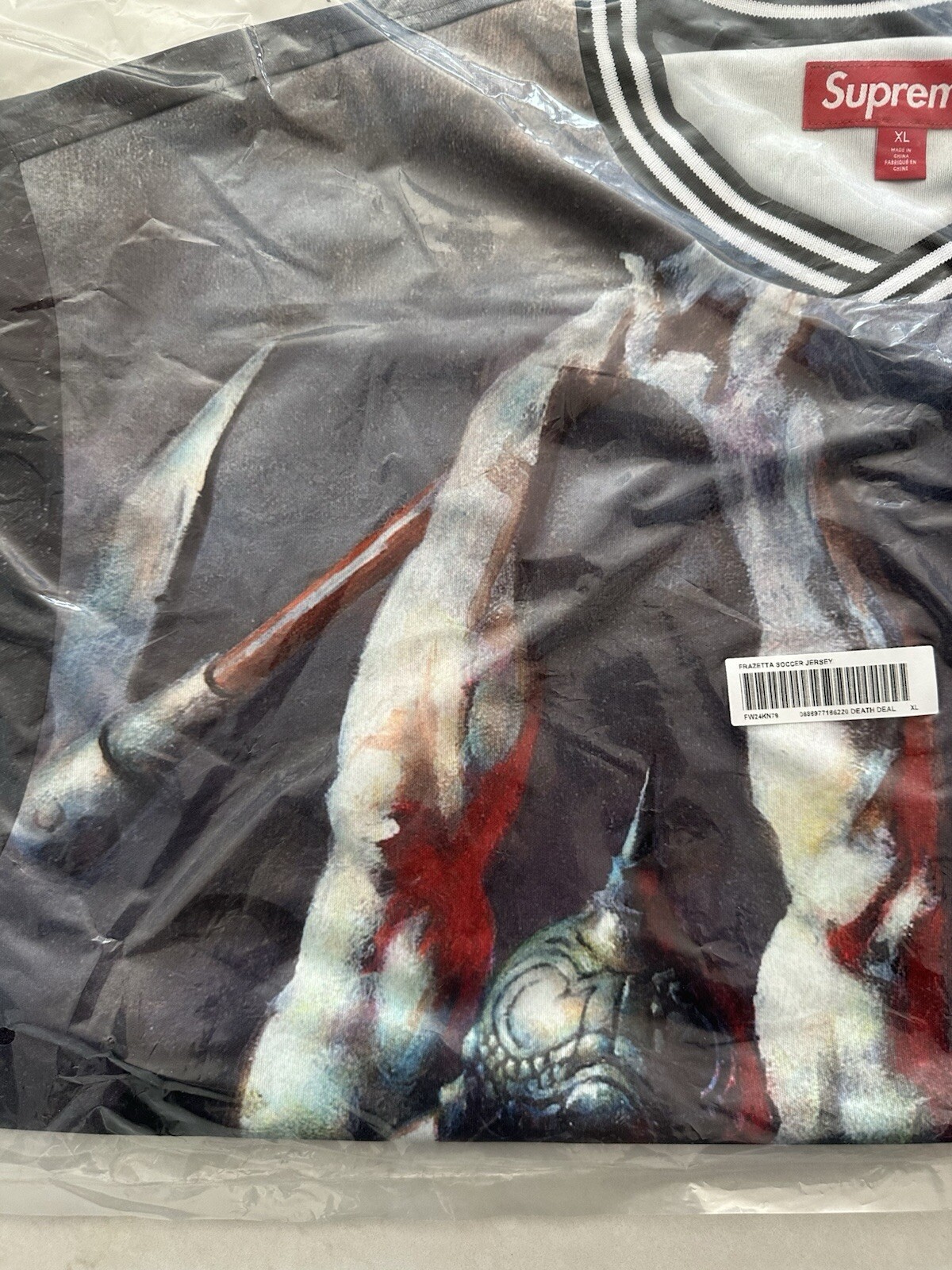 Size XL – Supreme FW24 Frank Frazetta Death Dealer Soccer Jeresy New IN HAND