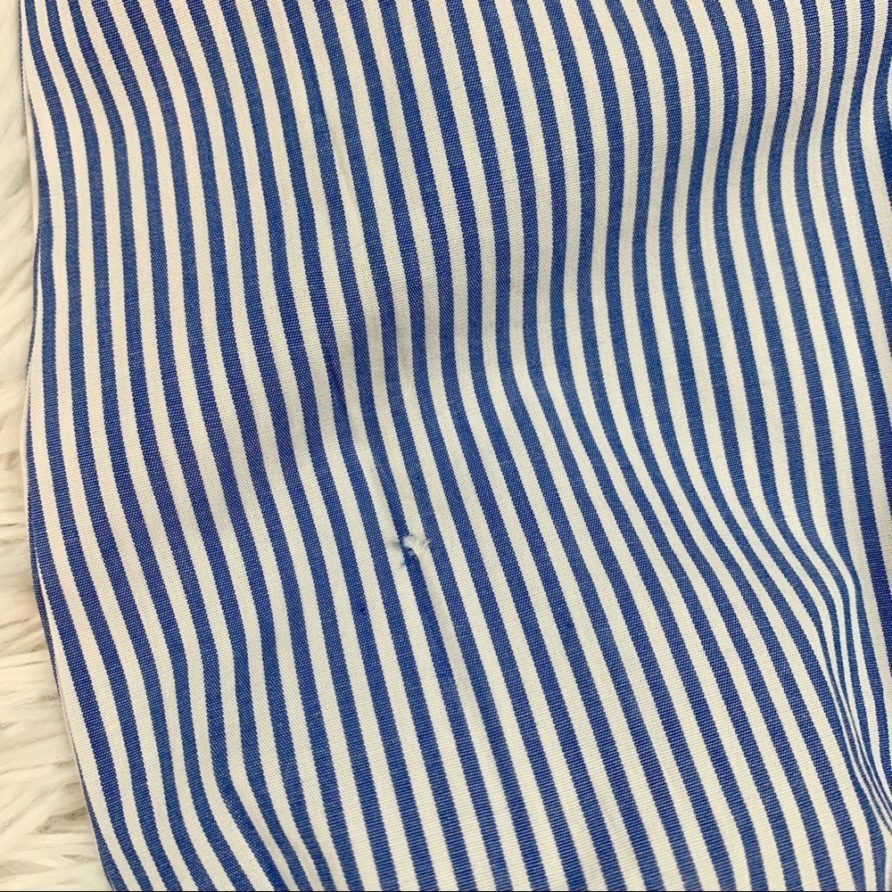 J Crew Long-sleeve ruffleneck top in stripe high neck puff sleeves women XS