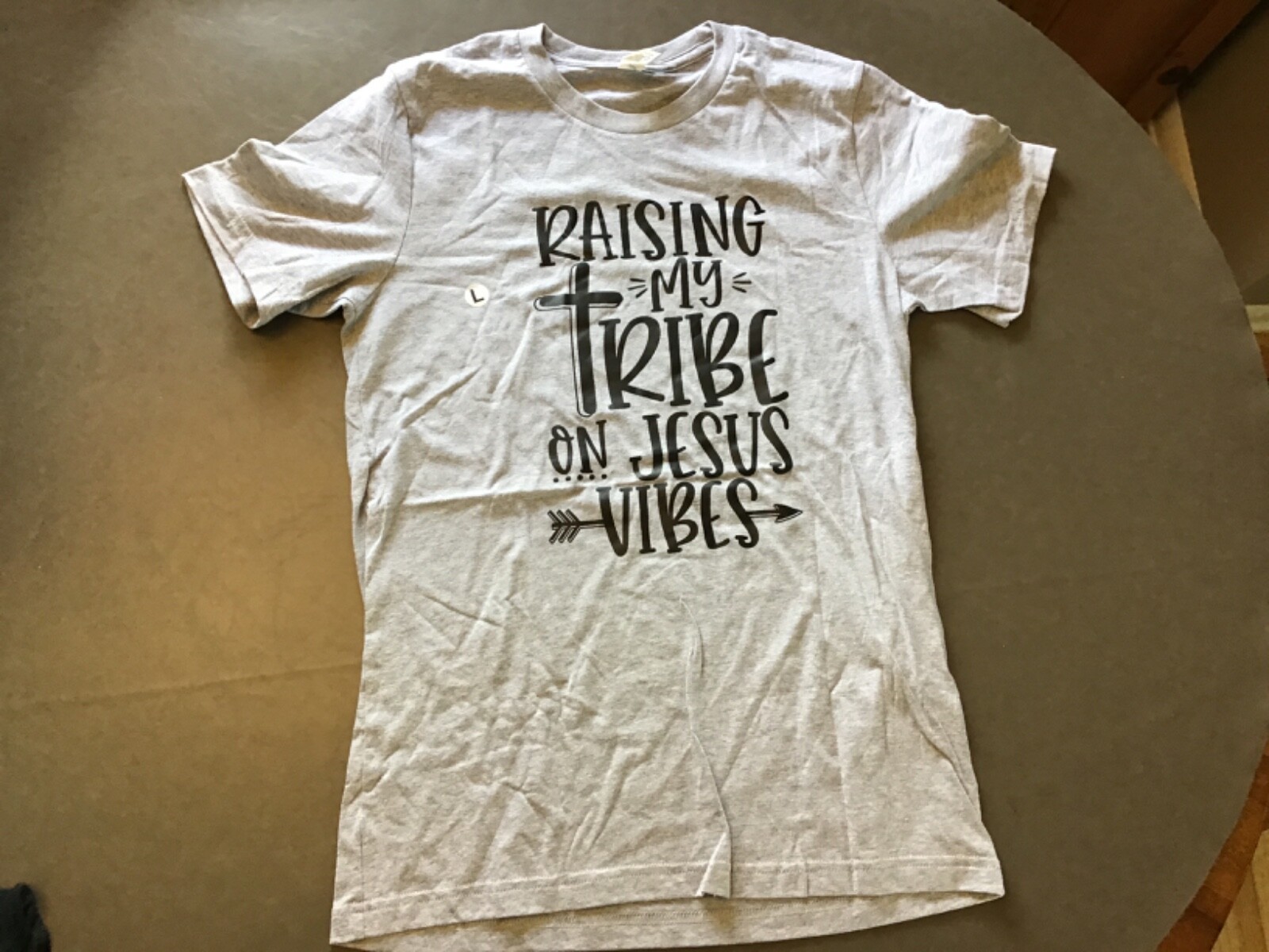 RAISING MY TRIBE ON JESUS VIBES Bella Canvass t shirt size L