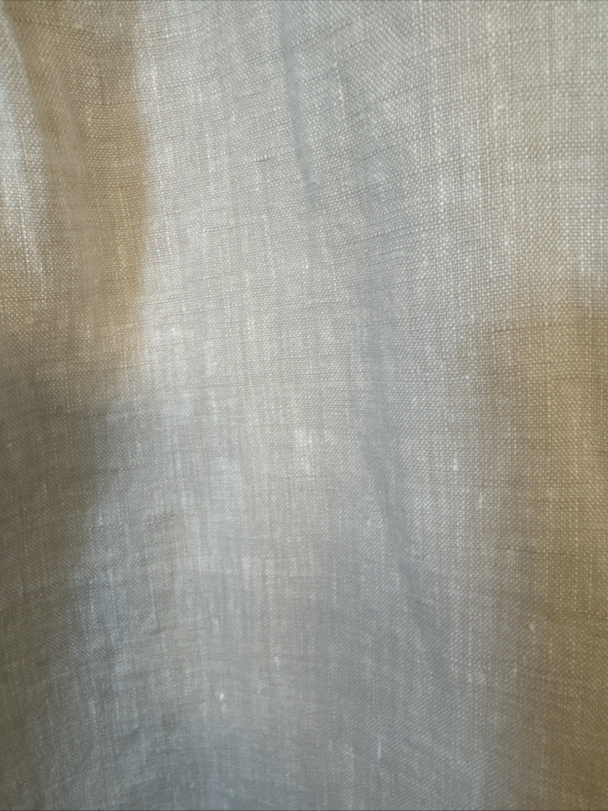 J. McLaughlin Riviera Linen Dress 3/4 Sleeve Pintuck Button Front Beige Tan Sz S